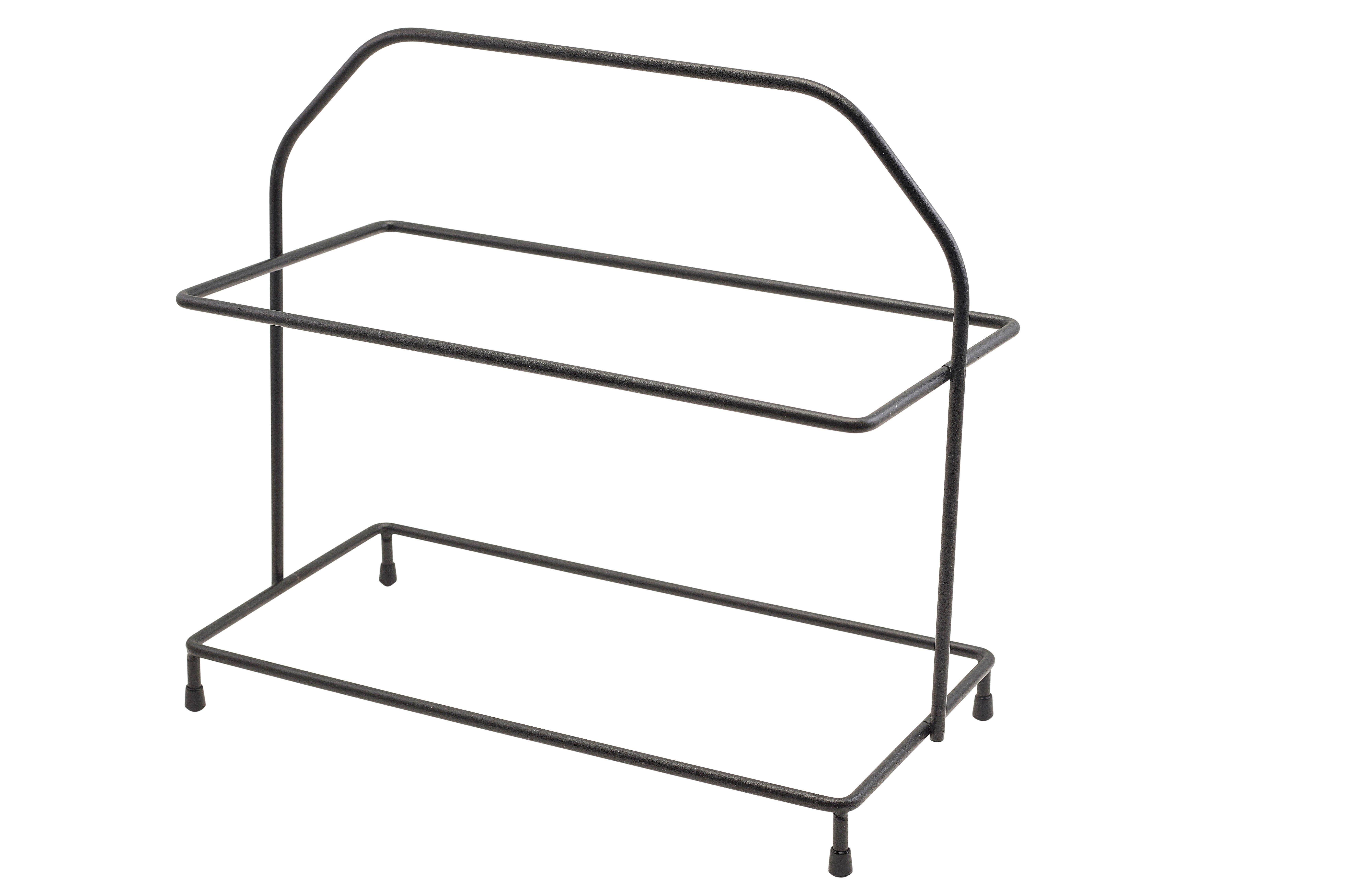 Black Rectangular Two Tier Display Stand 1/3 GN