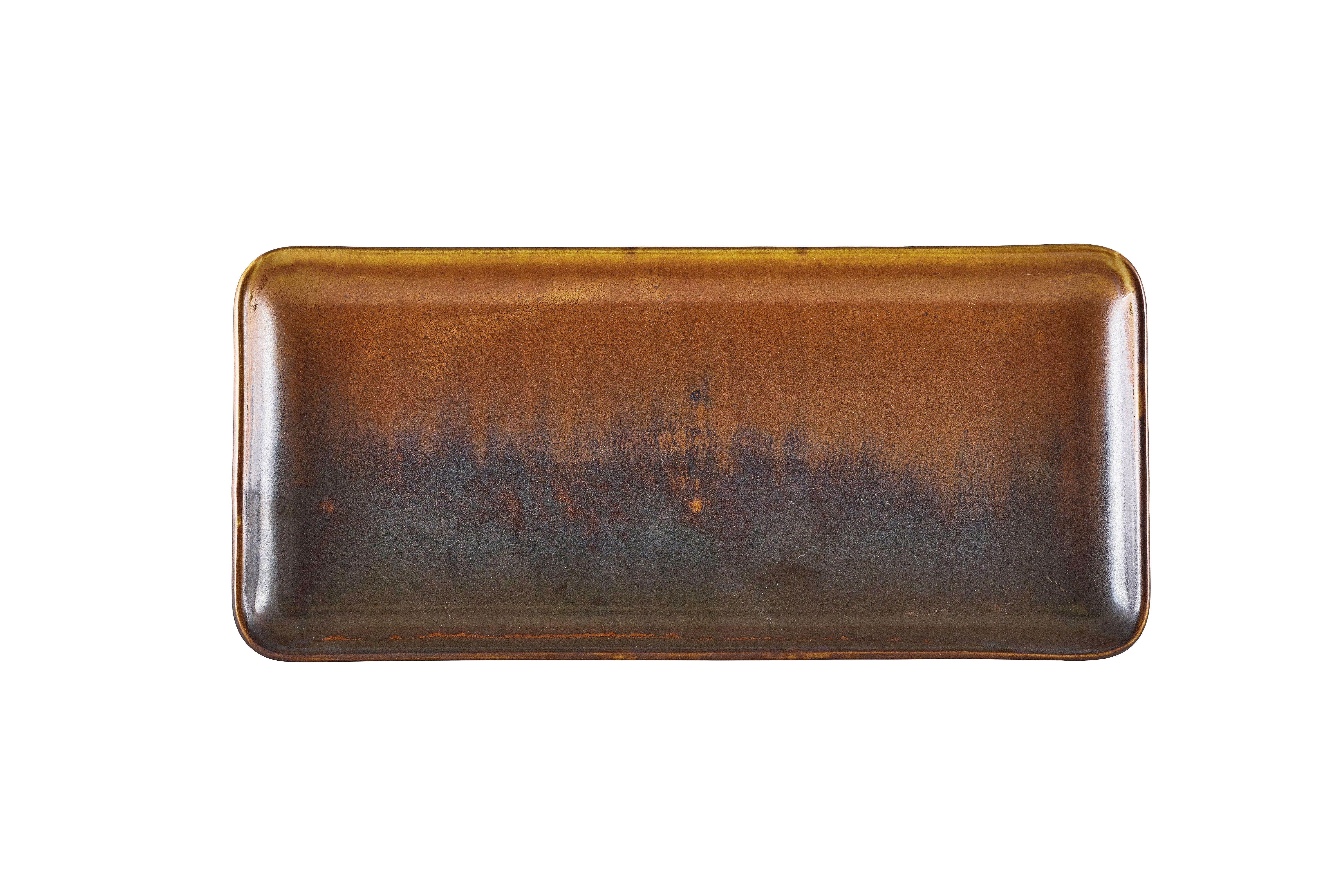 GenWare Rustic Copper Terra Porcelain Rectangular Plate 30x14cm