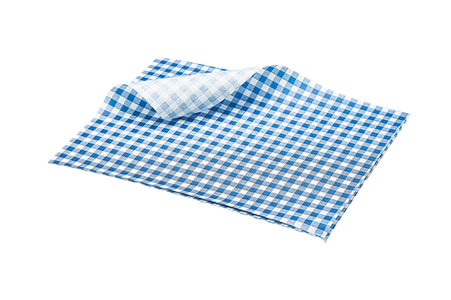 Gingham Print Blue Grease Proof Paper