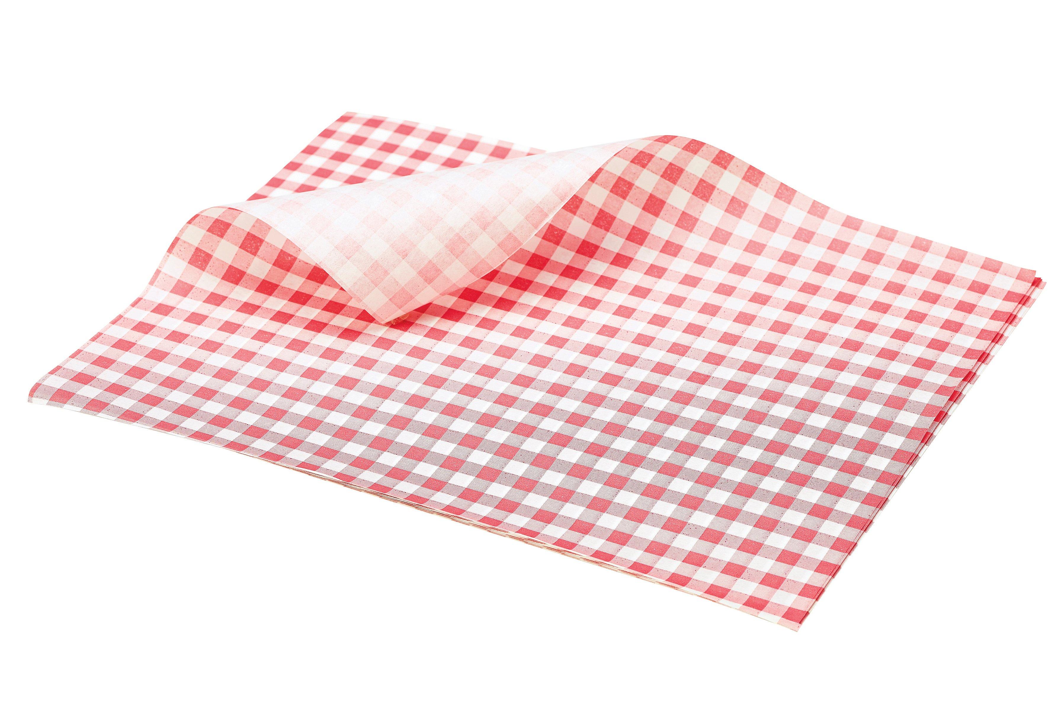 Gingham Print Red Grease Proof Paper