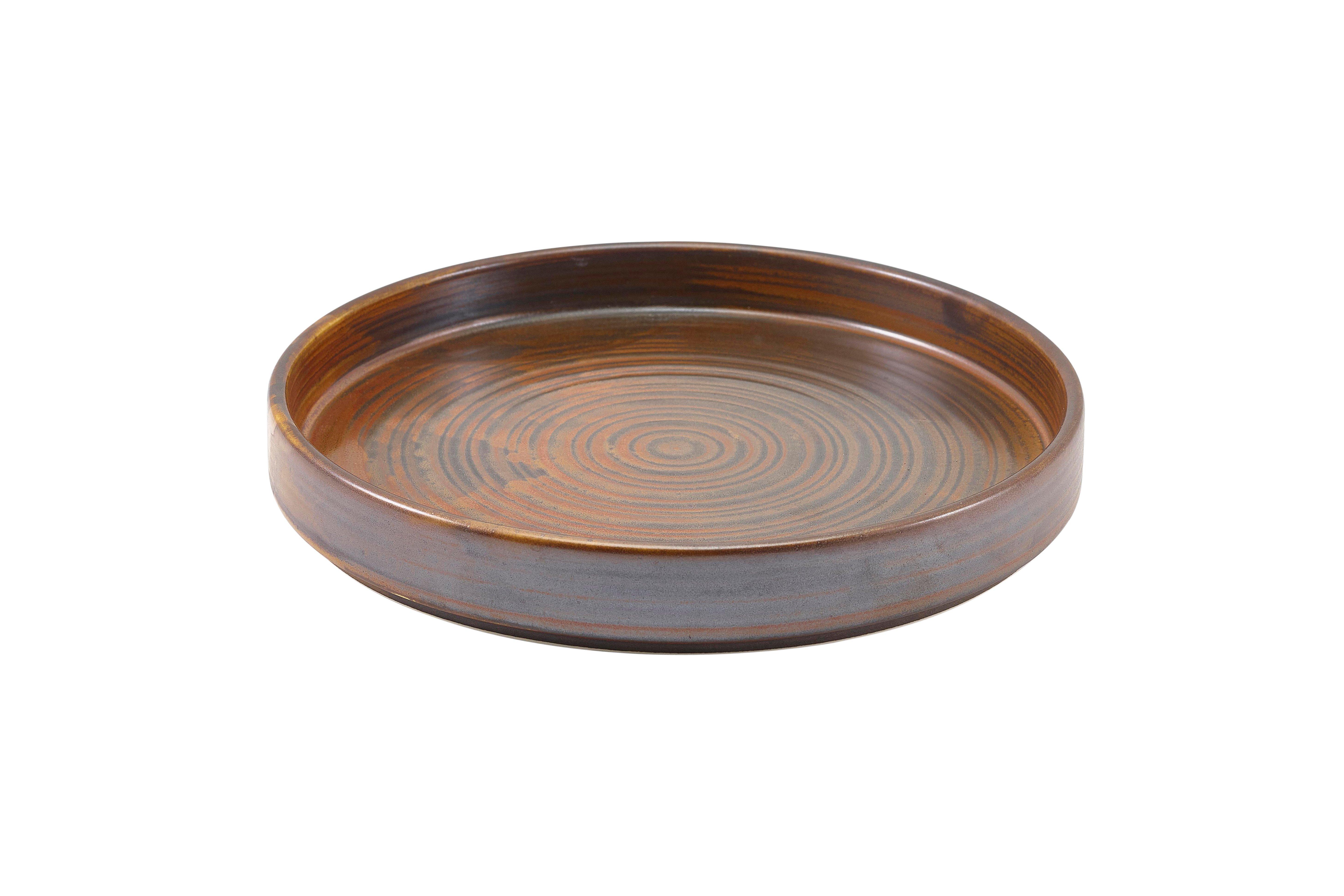 GenWare Rustic Copper Terra Porcelain Presentation Plate 21cm