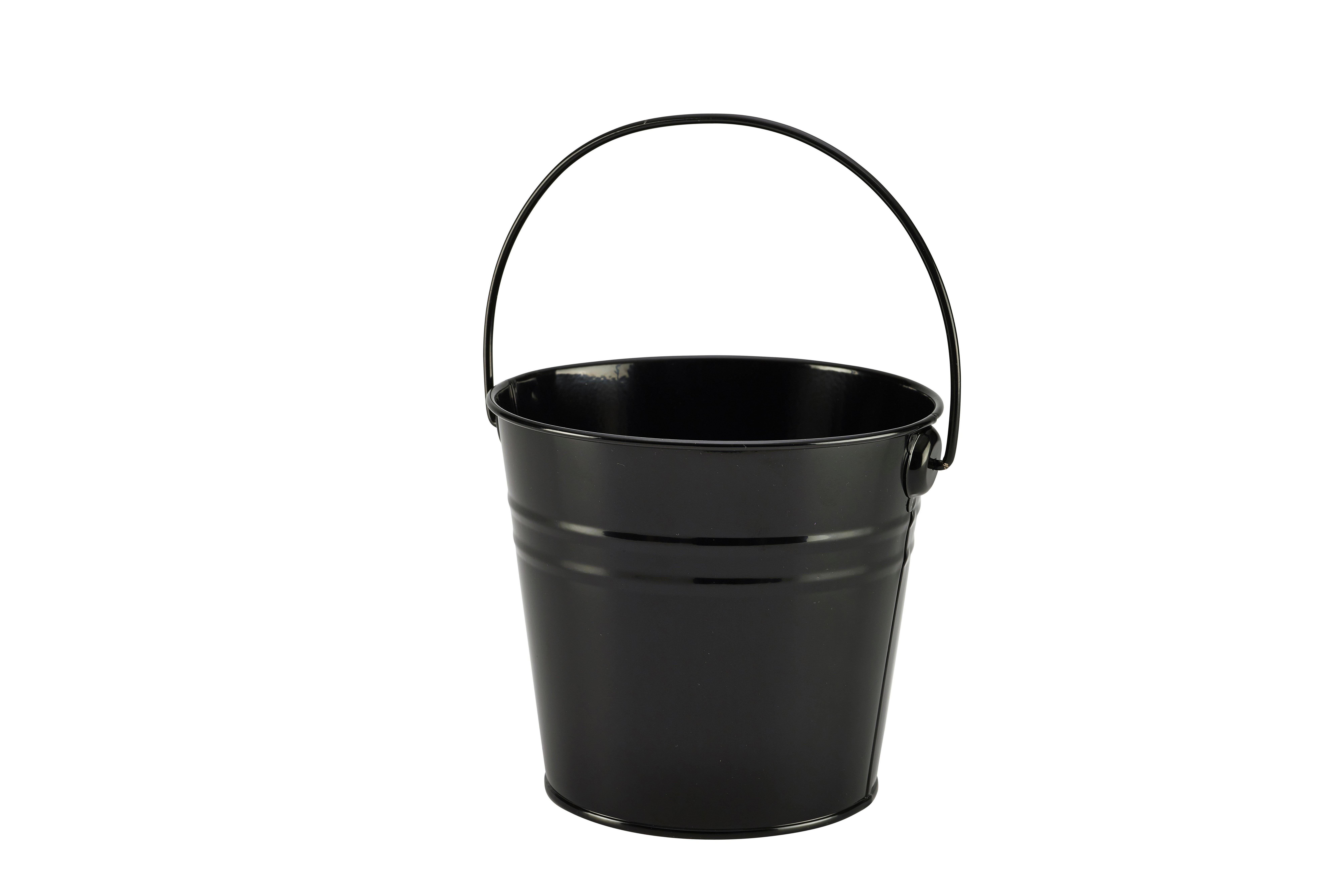 Black Stainless Steel Round Serving Bucket 16x14cm