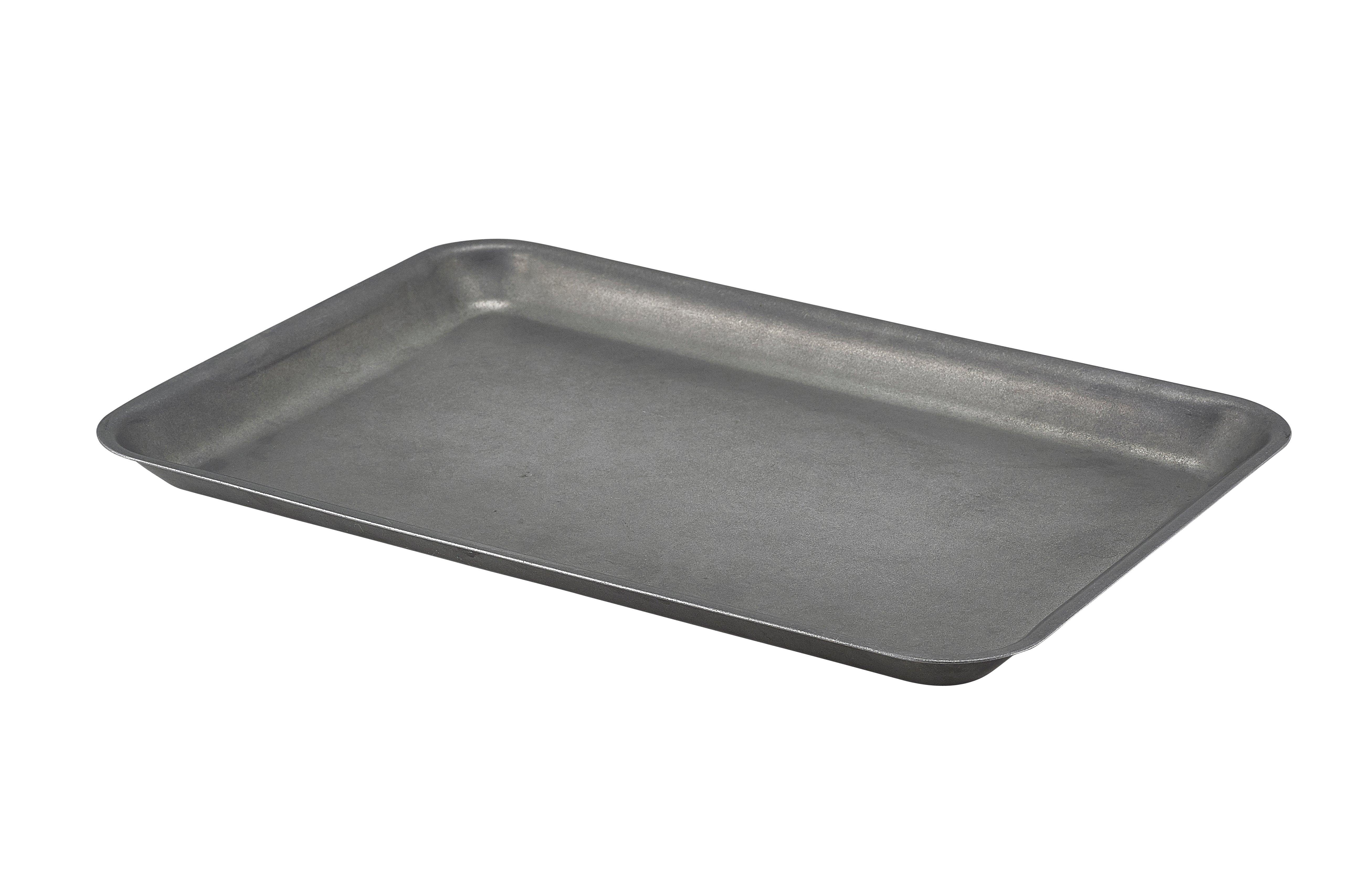 Vintage Steel Rectangular Serving Tray 31.5x21.5x2cm
