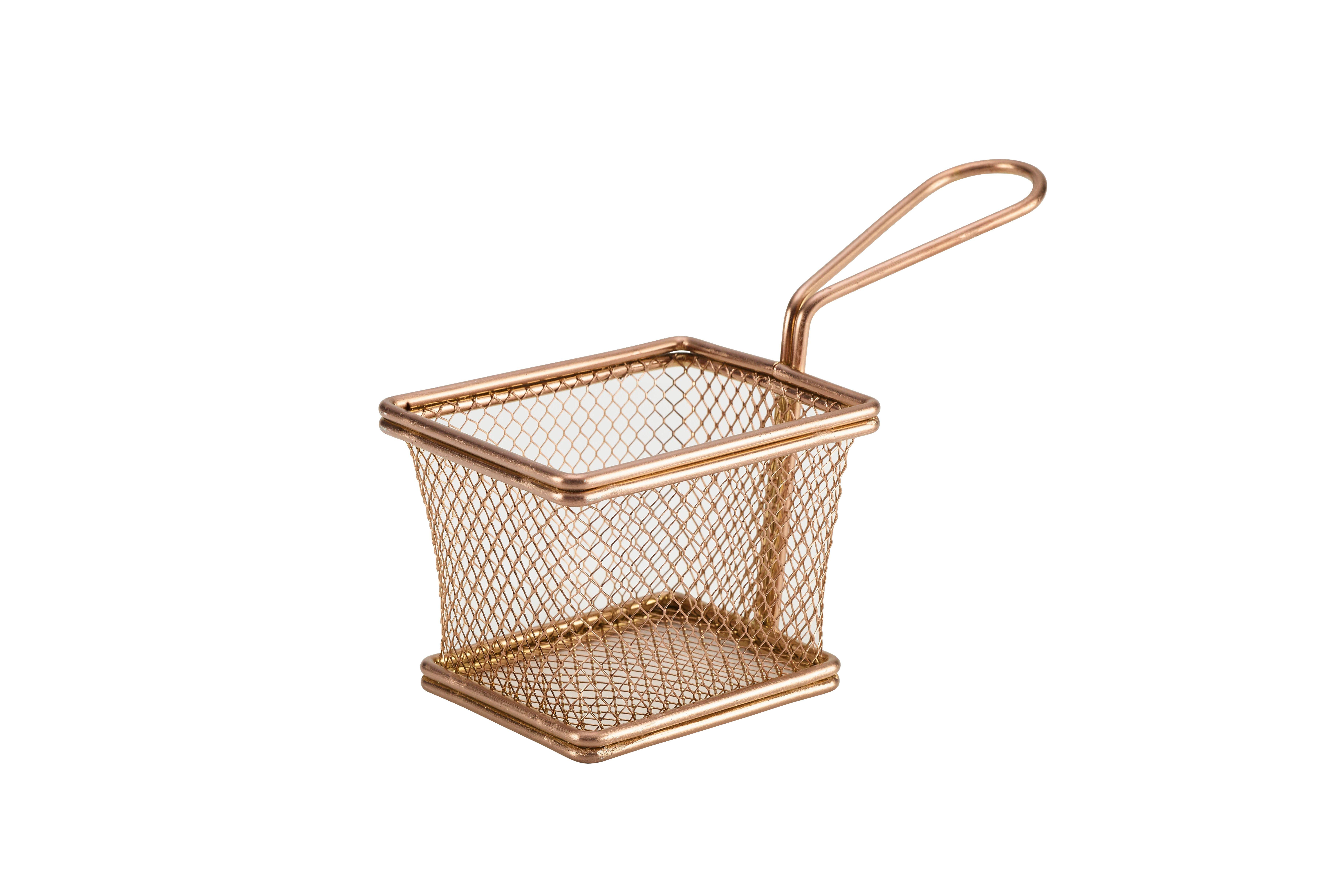 Copper Rectangular Mini Fry Basket