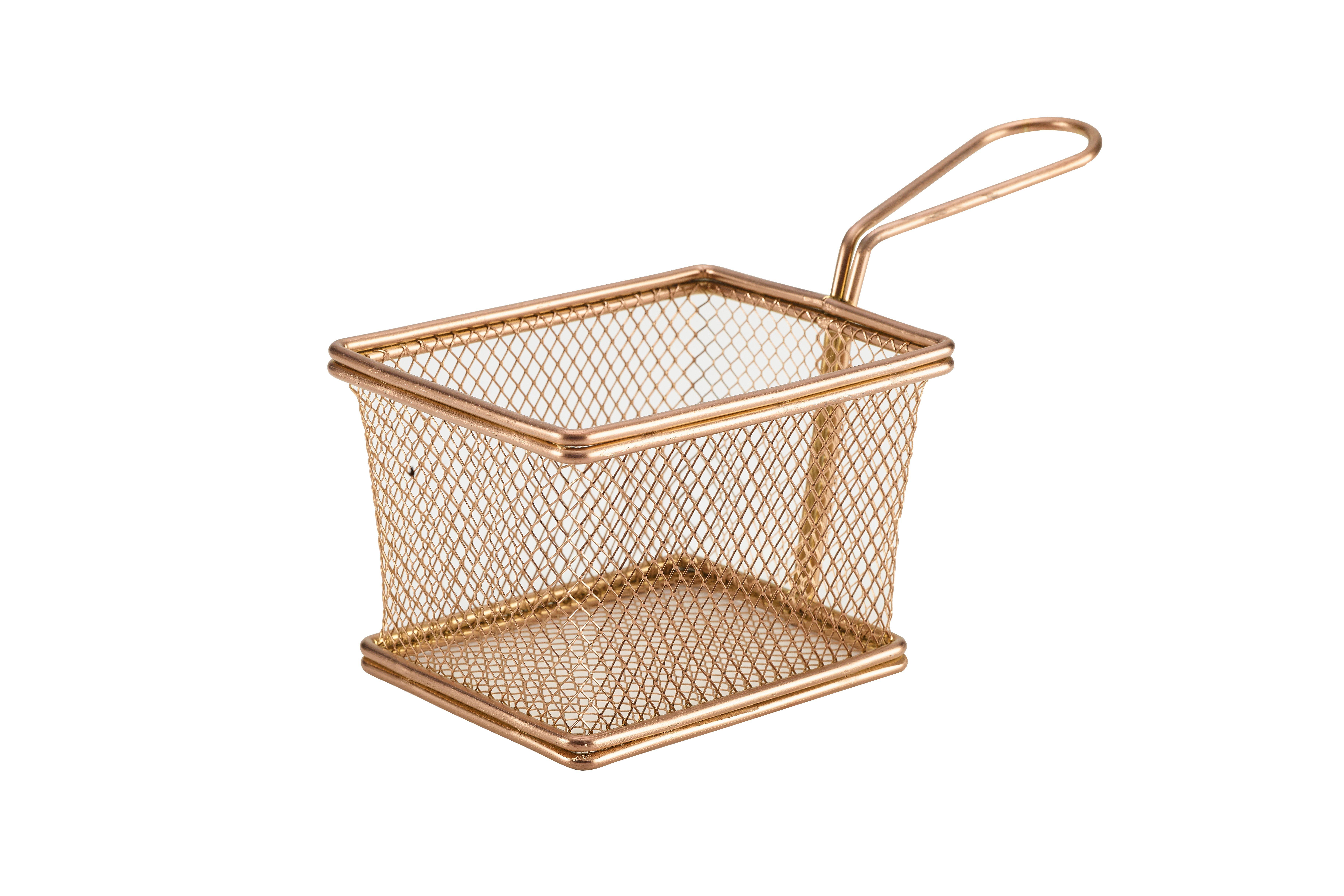Copper Rectangular Mini Fry Basket
