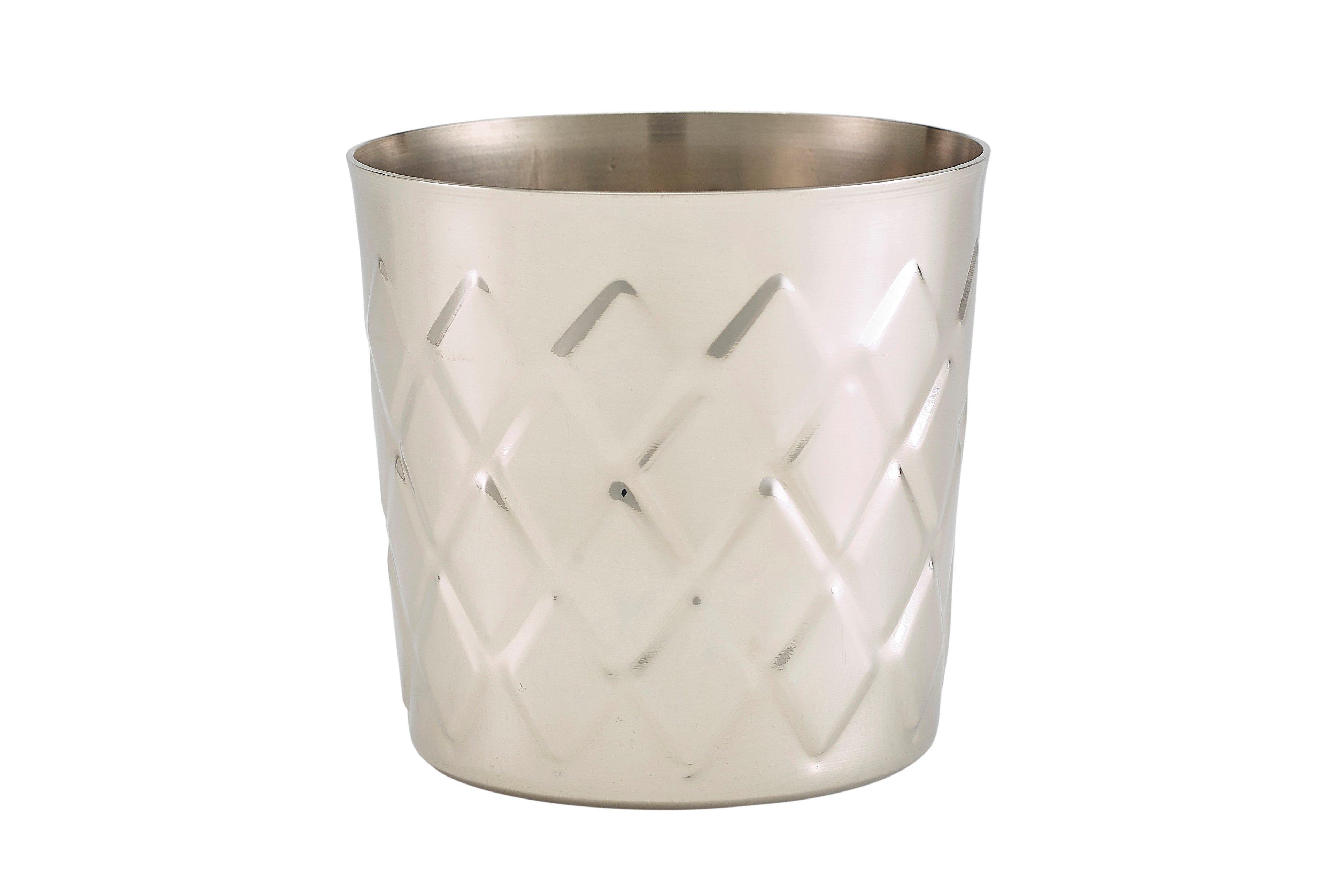 Diamond Pattern Stainless Steel Serving Cup 8.5x8.5cm