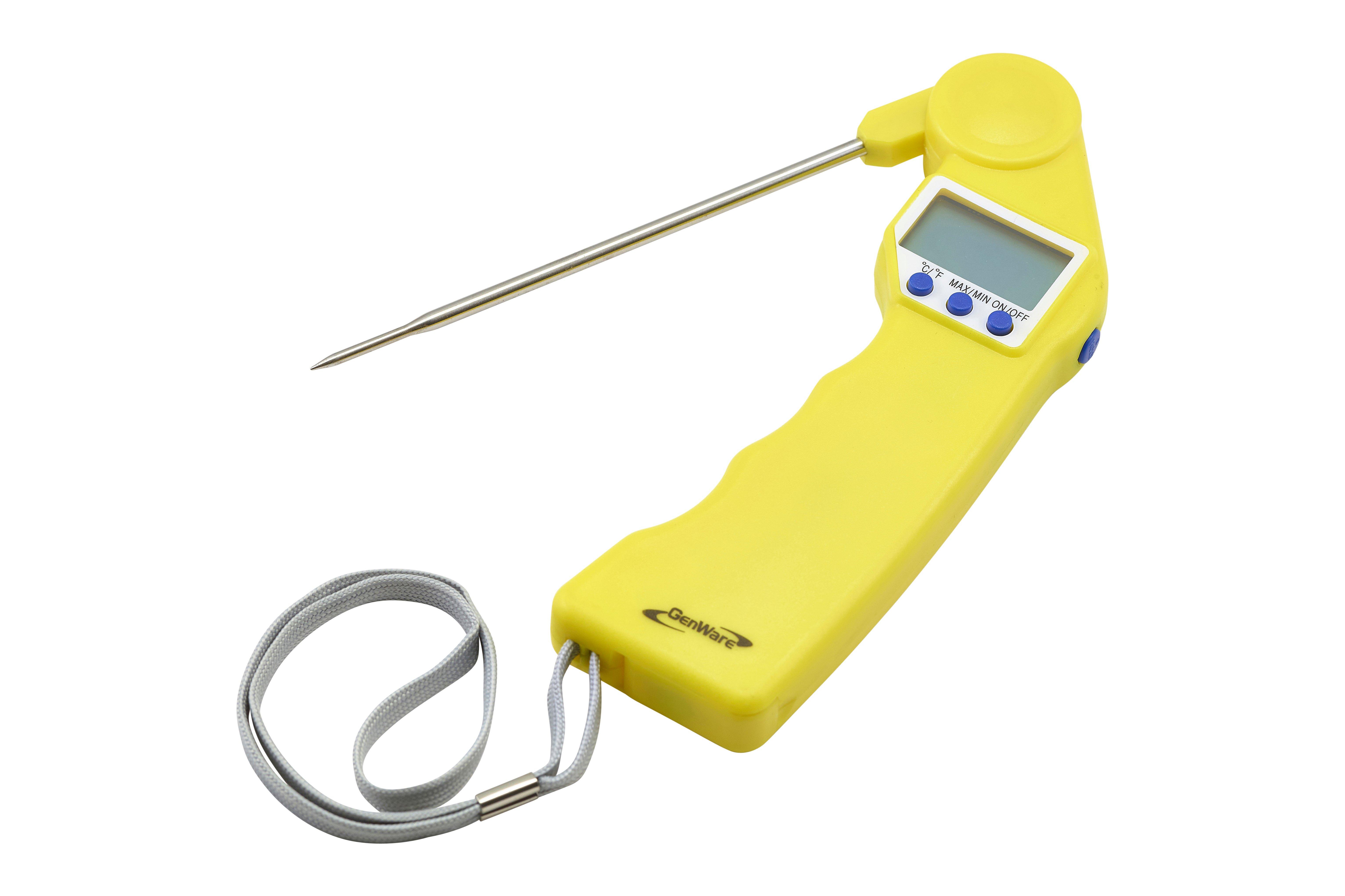 GenWare Folding Probe Pocket Thermometer Yellow