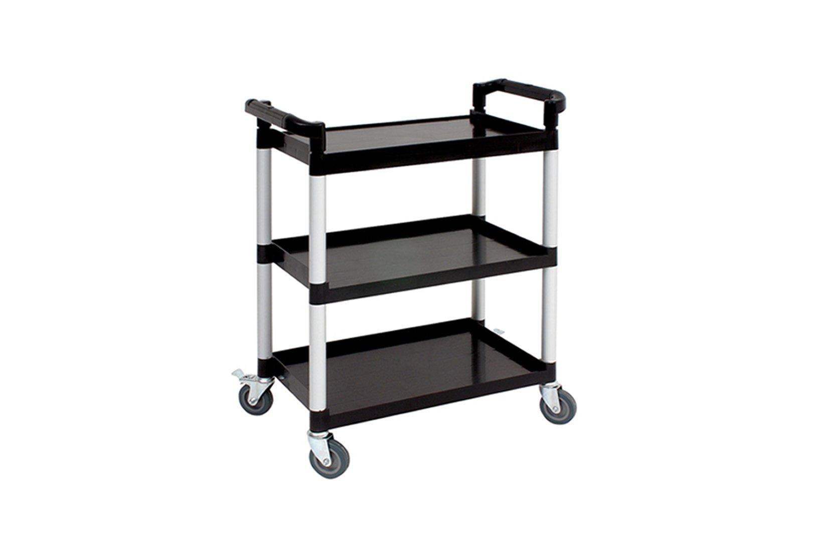 GenWare 3 Tier PP Trolley With Black Shelves