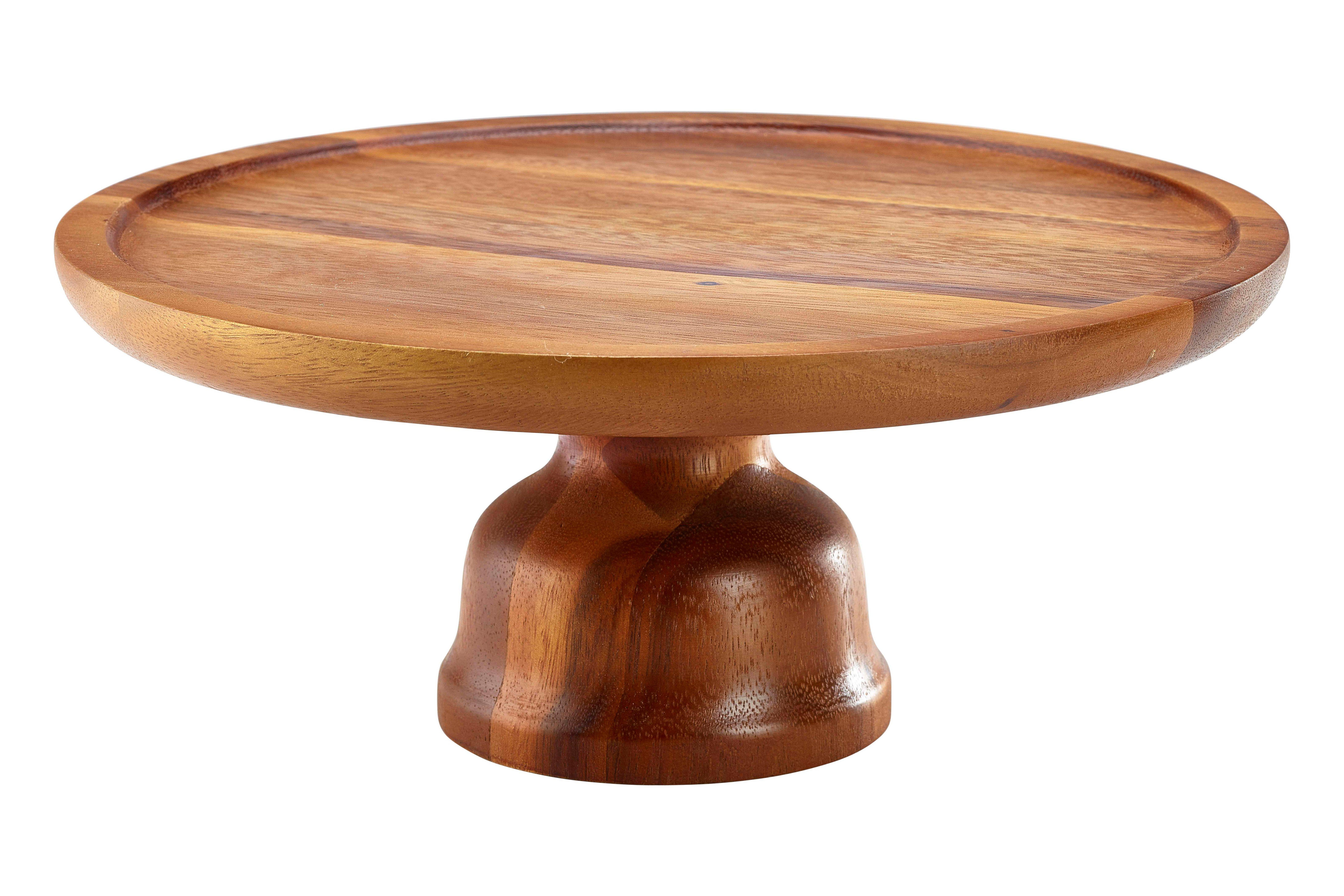 GenWare Acacia Wood Cake Stand 33cm