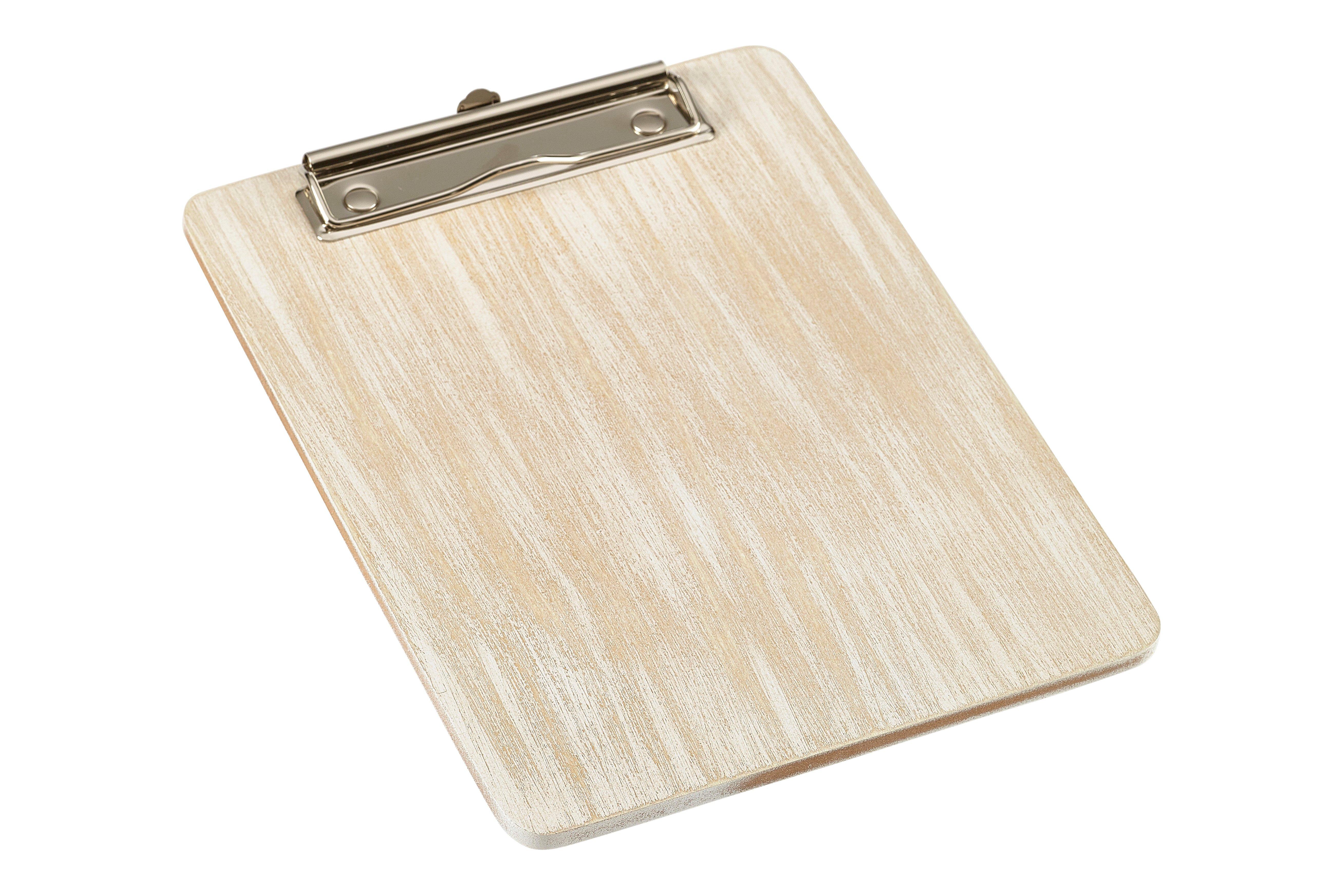 GenWare A5 White Wash Wooden Menu Clipboard