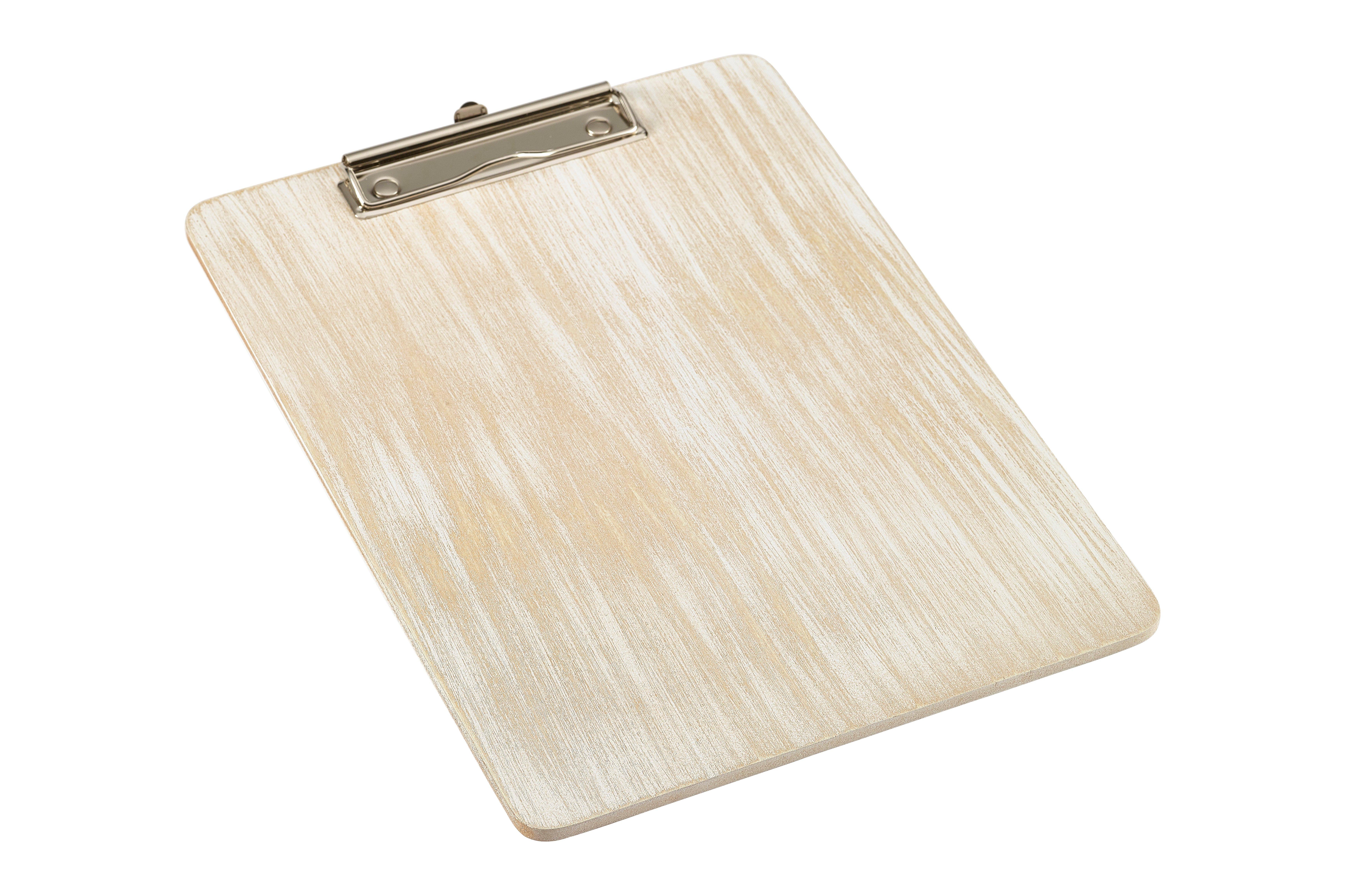 GenWare A4 White Wash Wooden Menu Clipboard