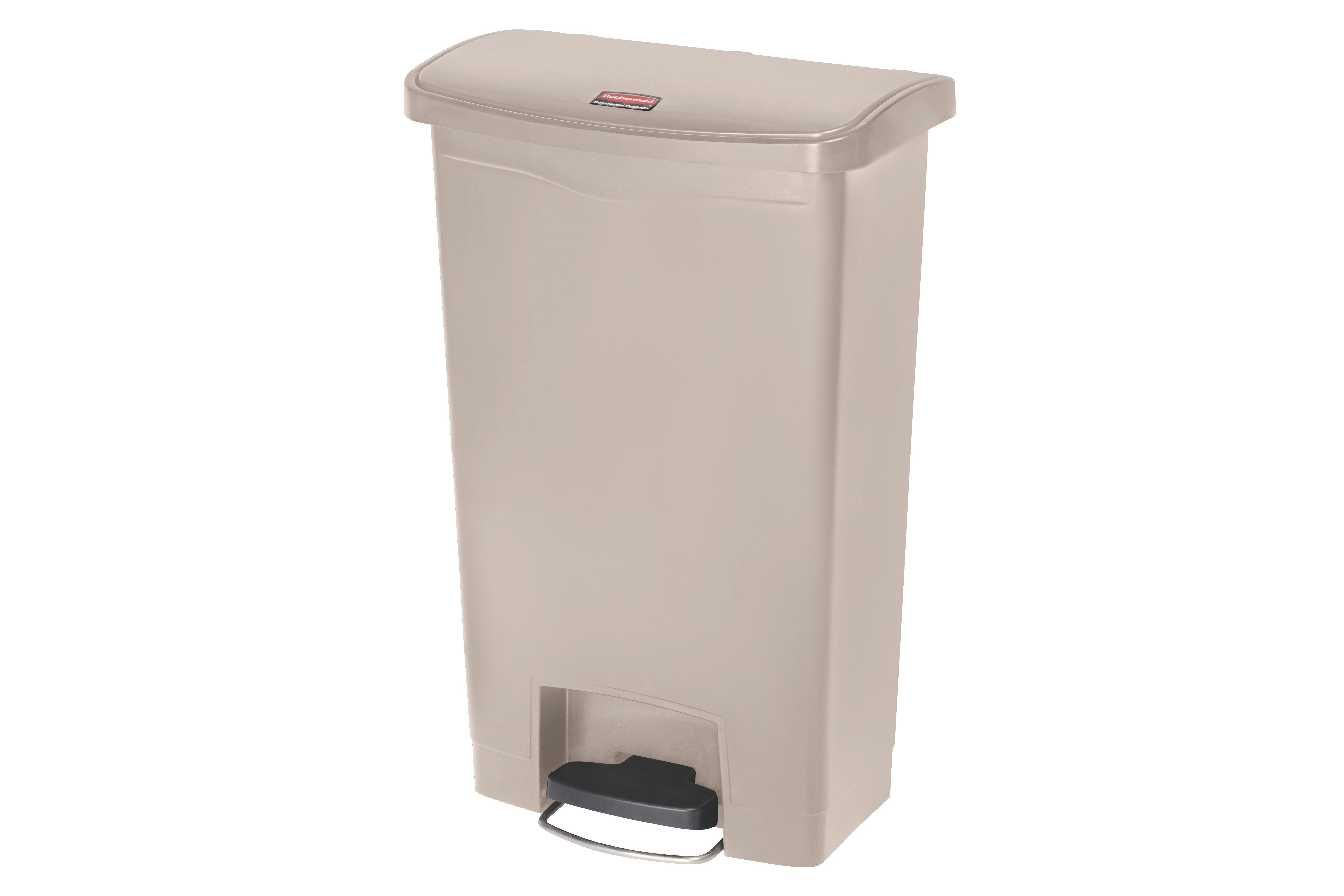 Rubbermaid Beige Resin Front Step Slim Jim Container 50 Litre