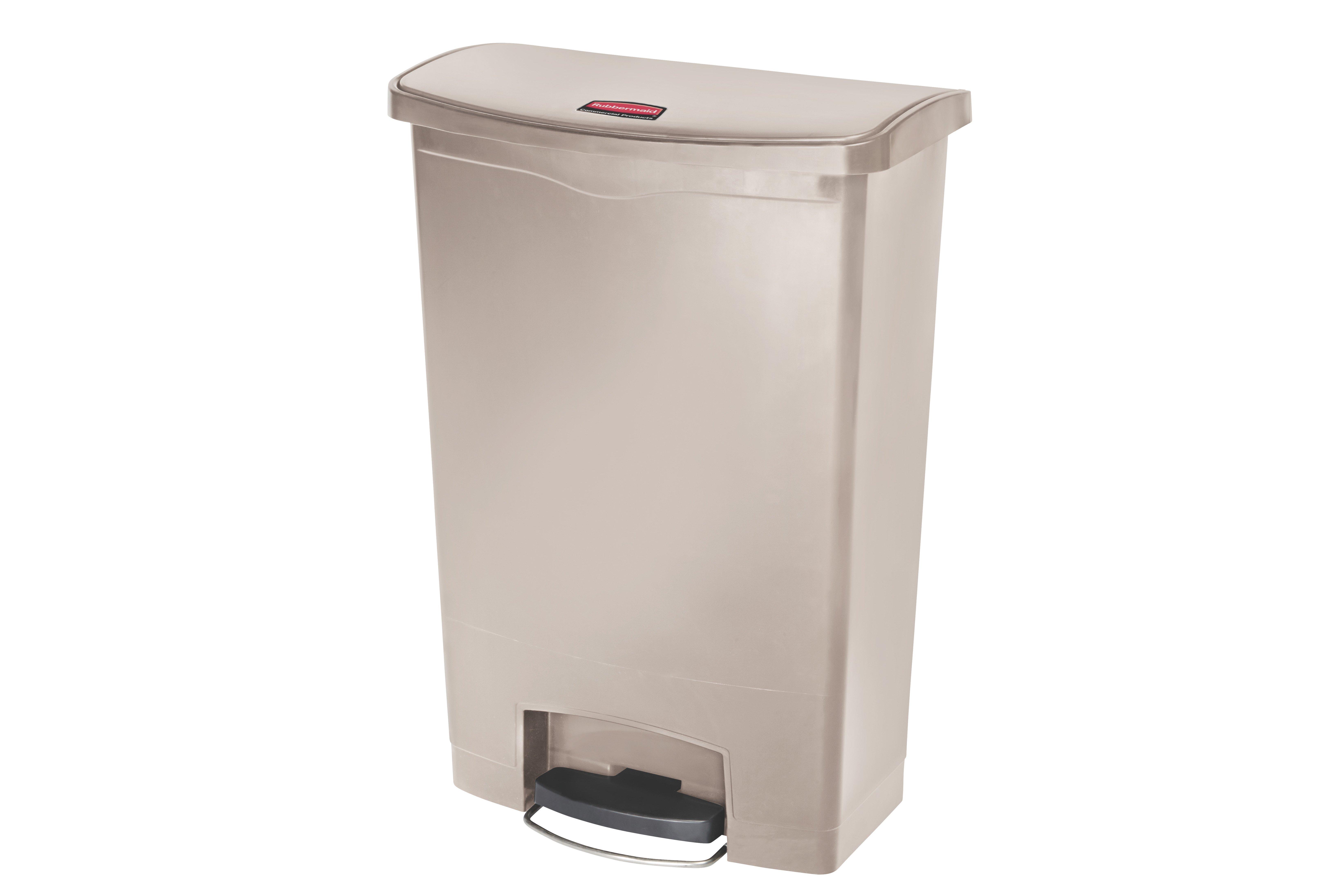 Rubbermaid Beige Resin Front Step Slim Jim Container 90 Litre