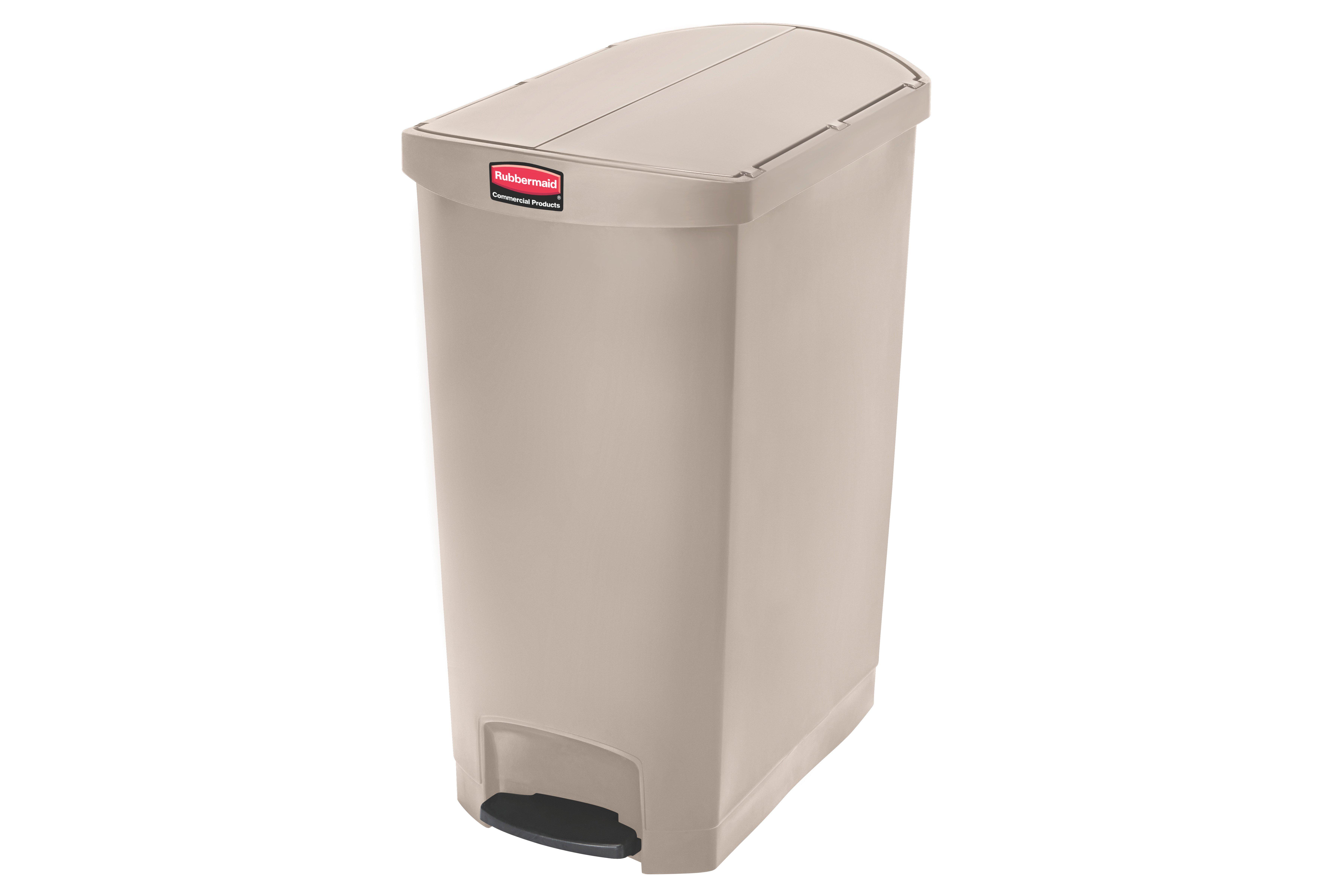 Beige 90 Litre Resin Slim Jim Container with End Step