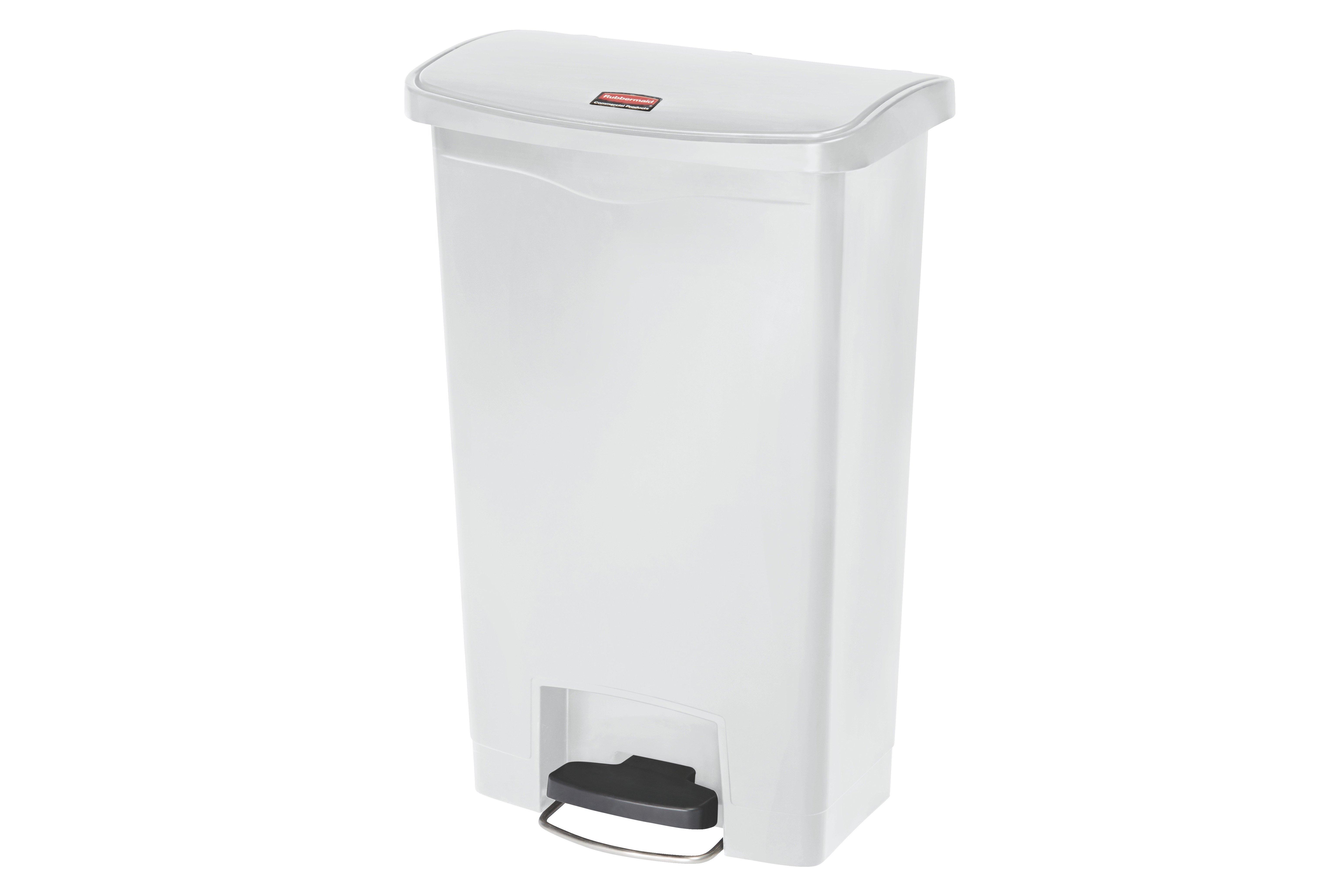 Rubbermaid White Resin Front Step Slim Jim Container 50 Litre