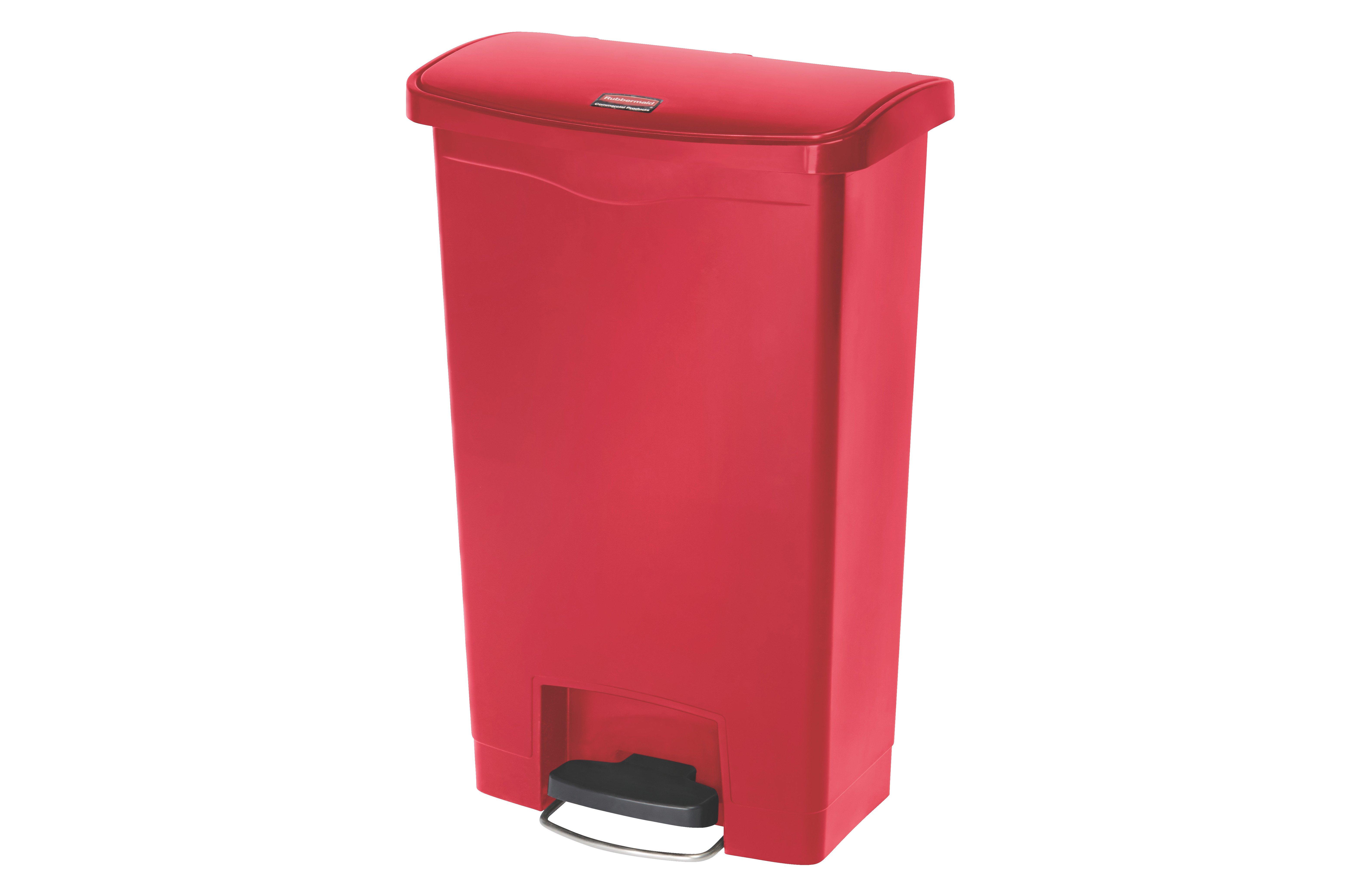 Rubbermaid Red 50 Litre Resin Front Step Slim Jim Container