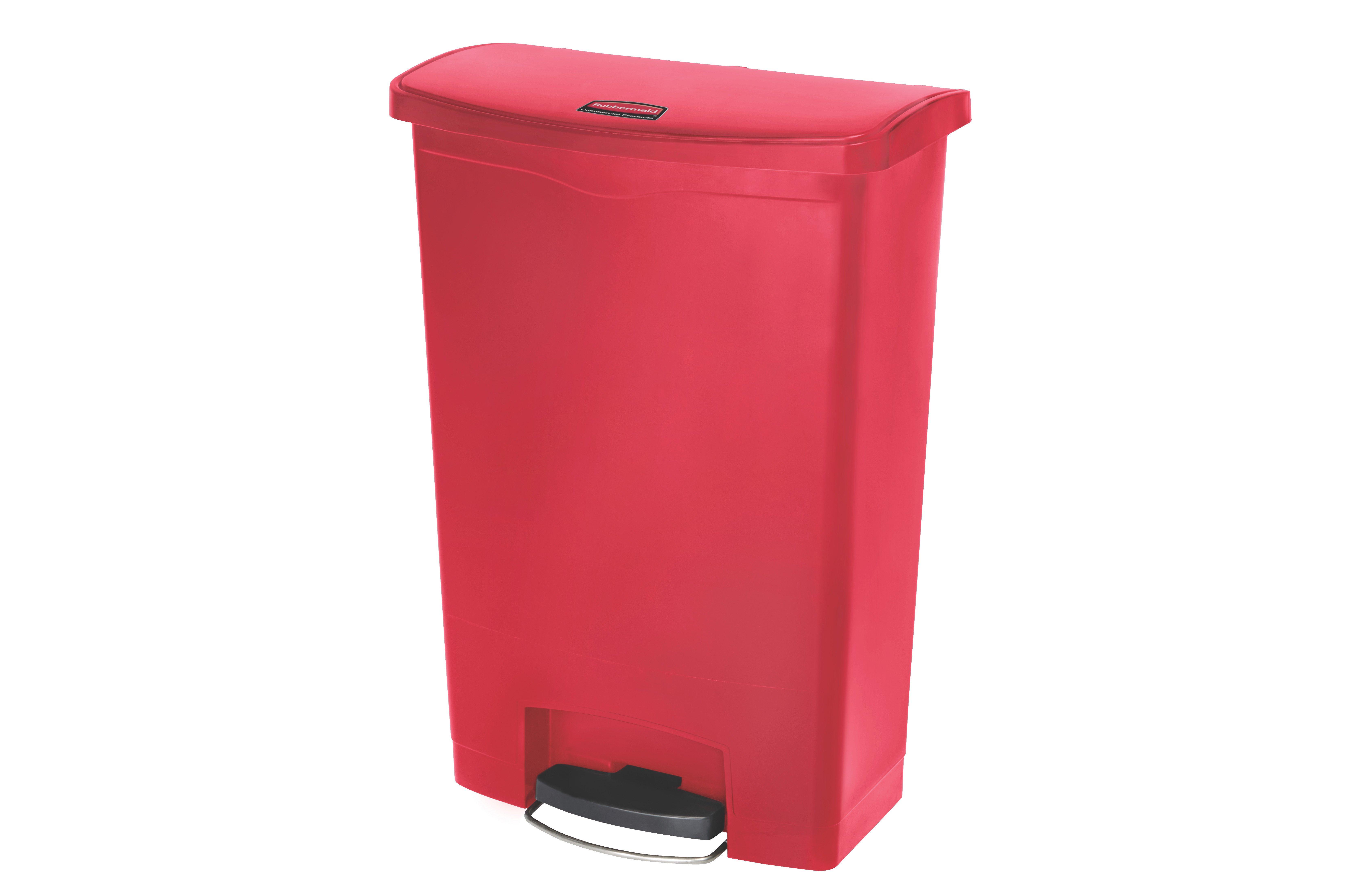 Rubbermaid Red Resin Front Step Slim Jim Container 90 Litre