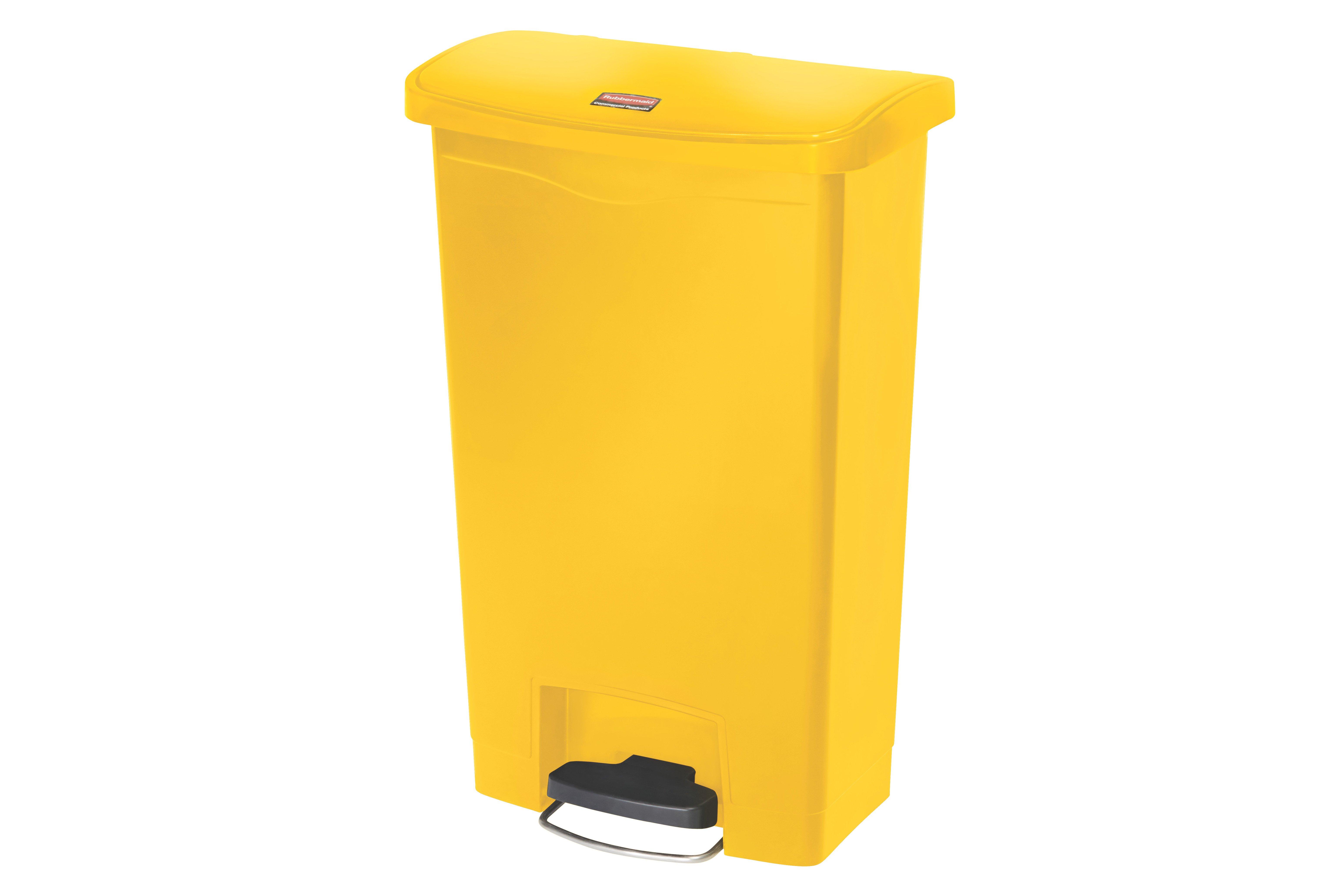 Rubbermaid Yellow Resin Front Step Slim Jim Container 50 Litre
