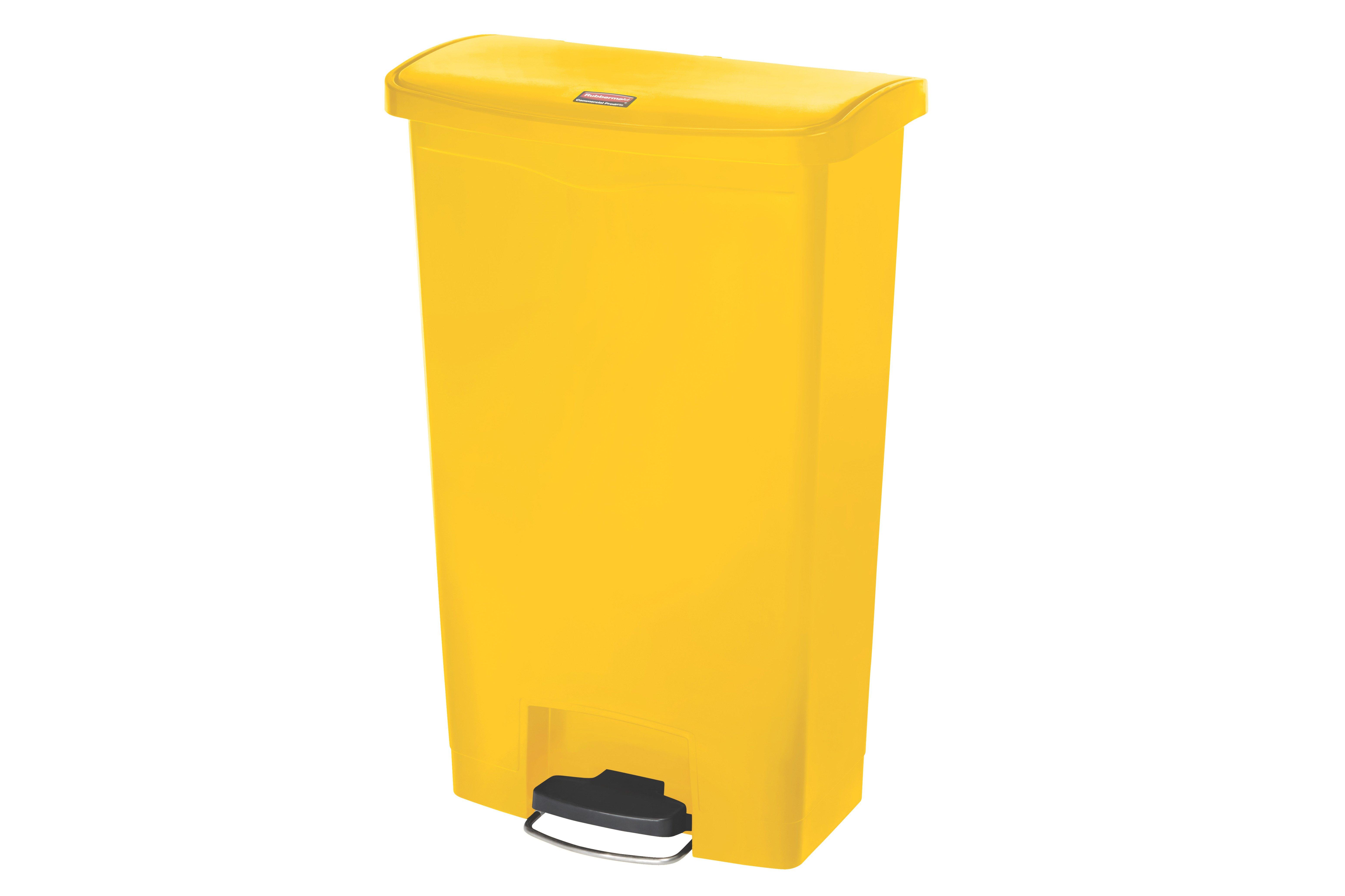 Rubbermaid Yellow Resin Front Step Slim Jim Container 68 Litre