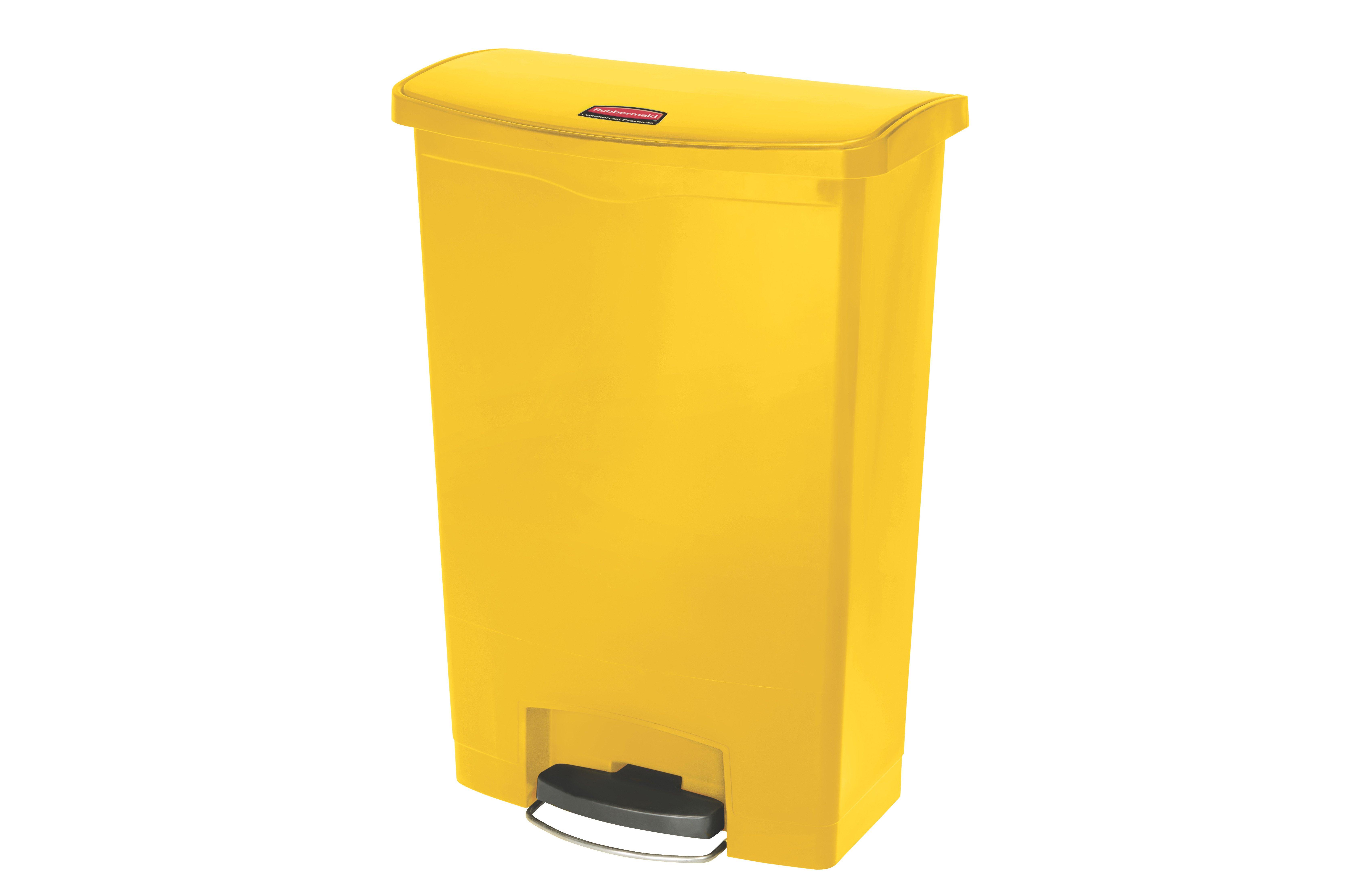 Rubbermaid Yellow Resin Front Step Slim Jim Container 90 Litre