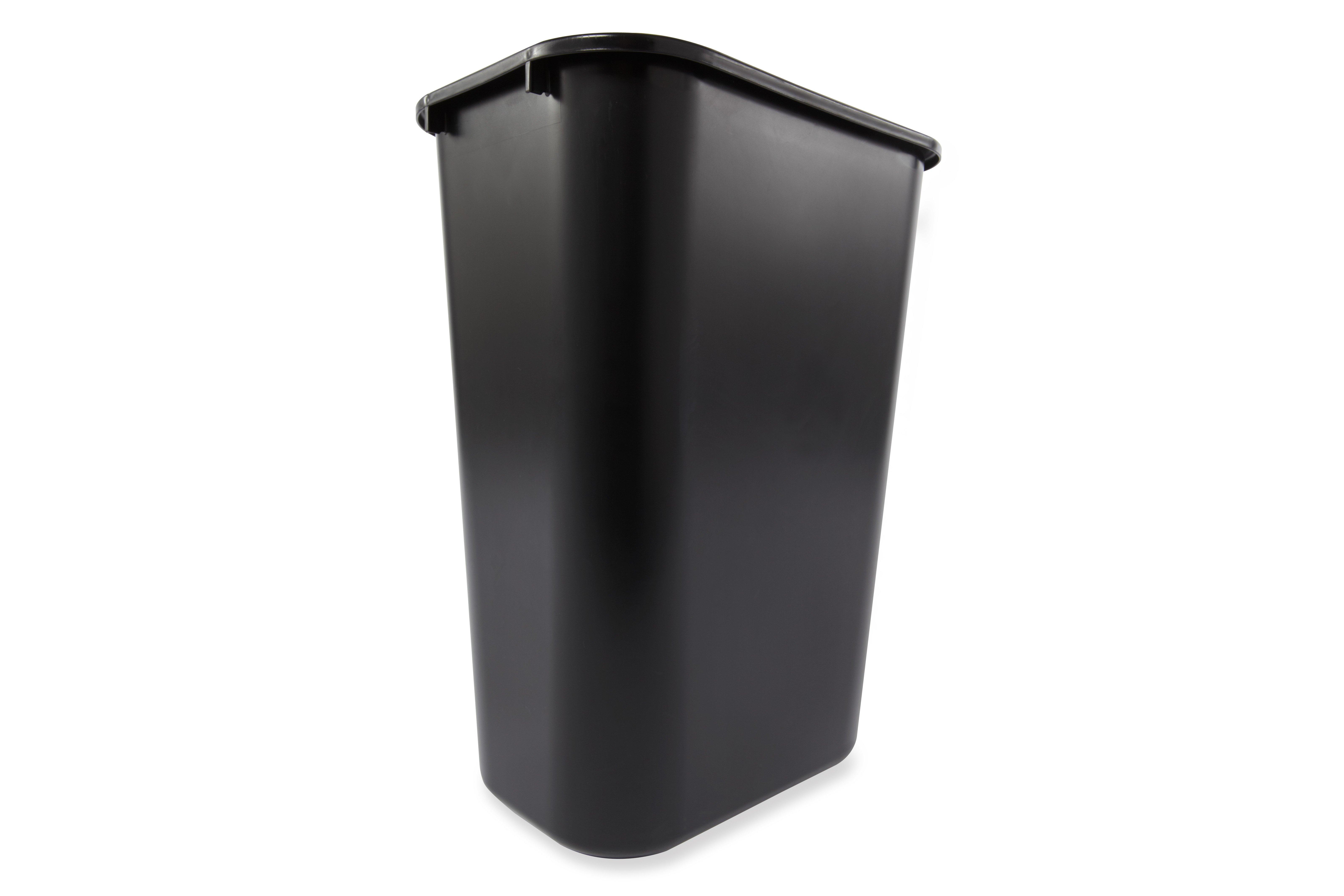Rectangular Wastebasket Black 39L