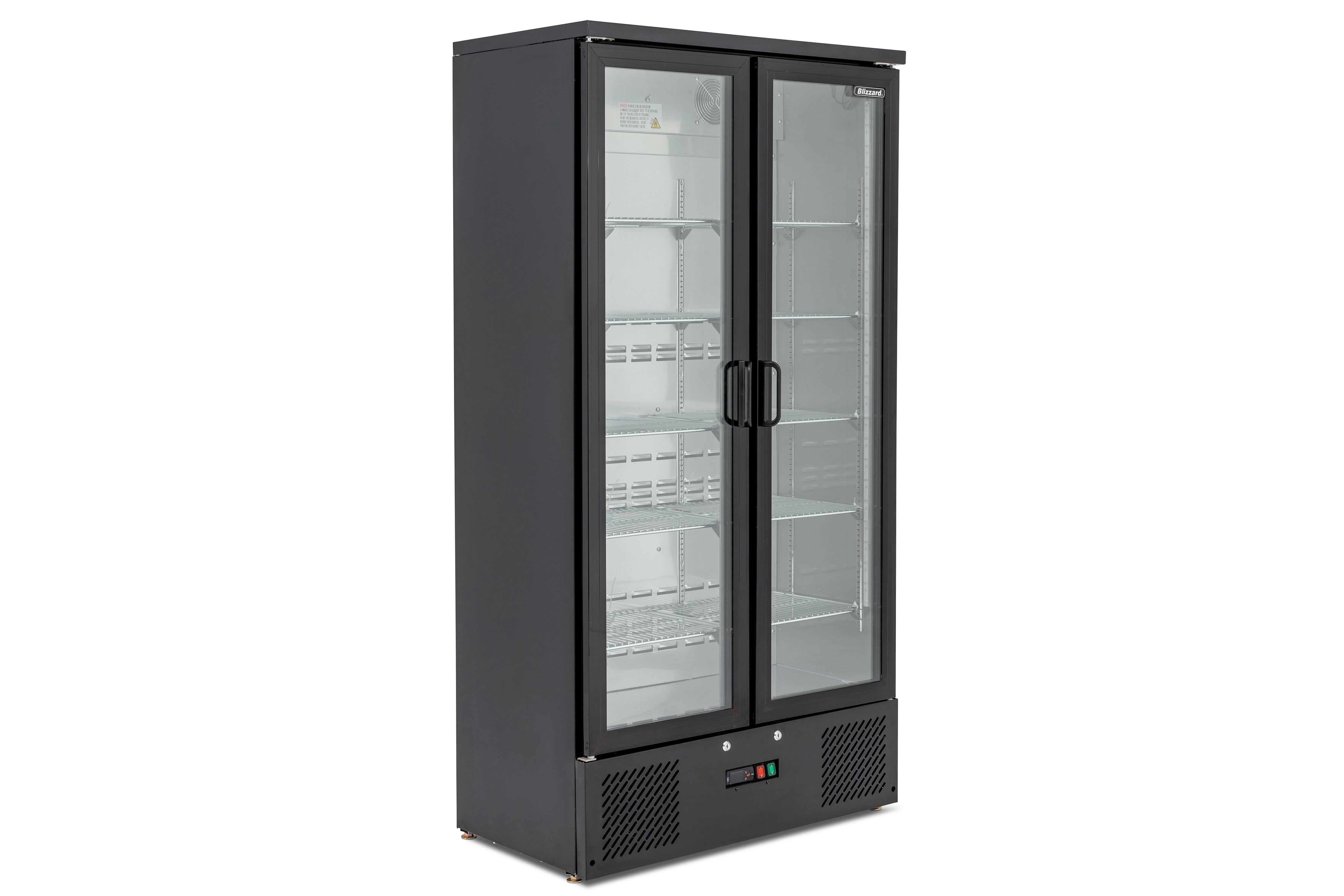 Blizzard BAR20 Upright Double Door Black Bottle Cooler