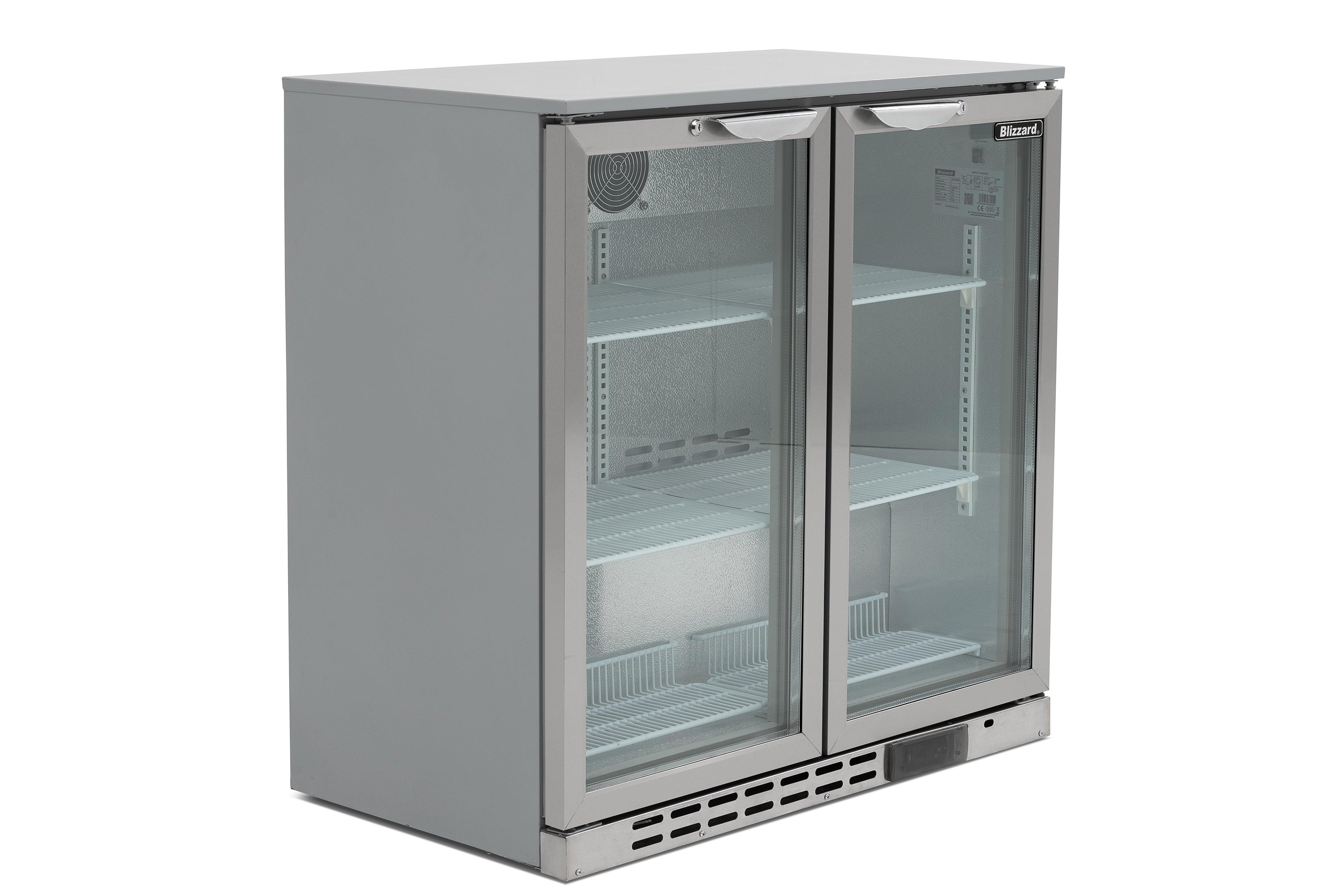Blizzard BAR2SS Double Door Stainless Steel Bottle Cooler