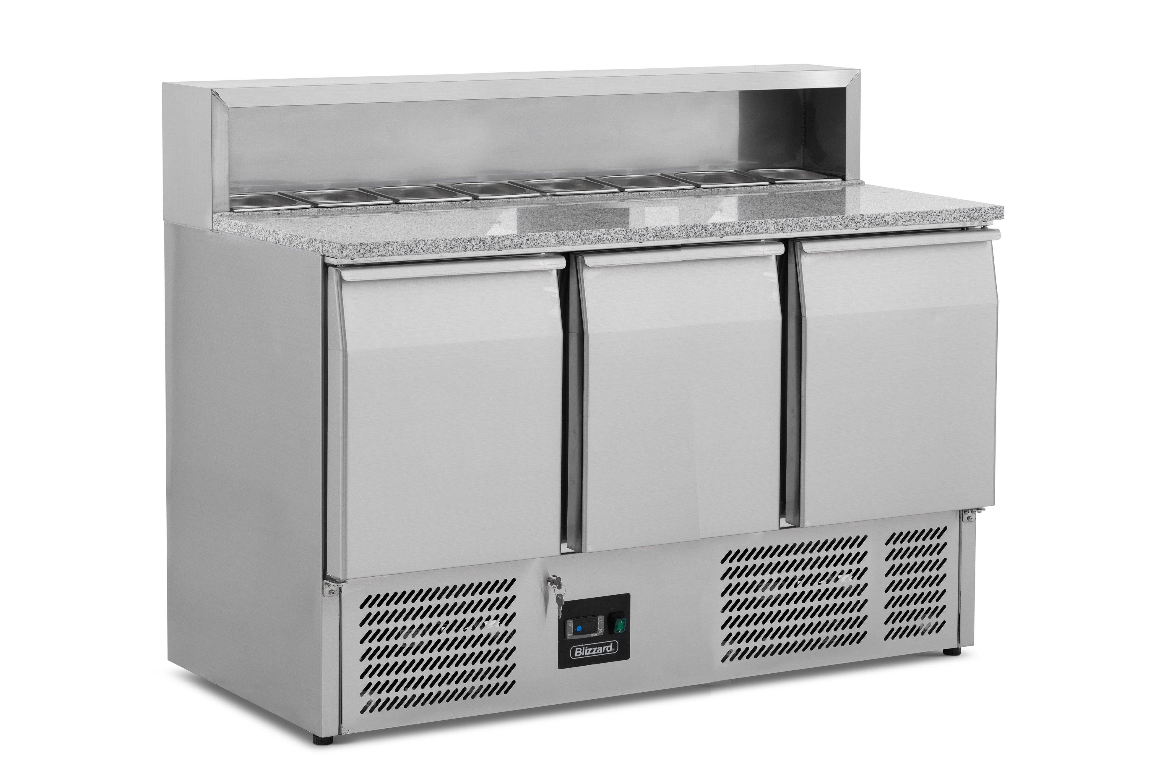 Blizzard BCC3PREPGRANITE Stainless Steel 3 Door Prep Counter