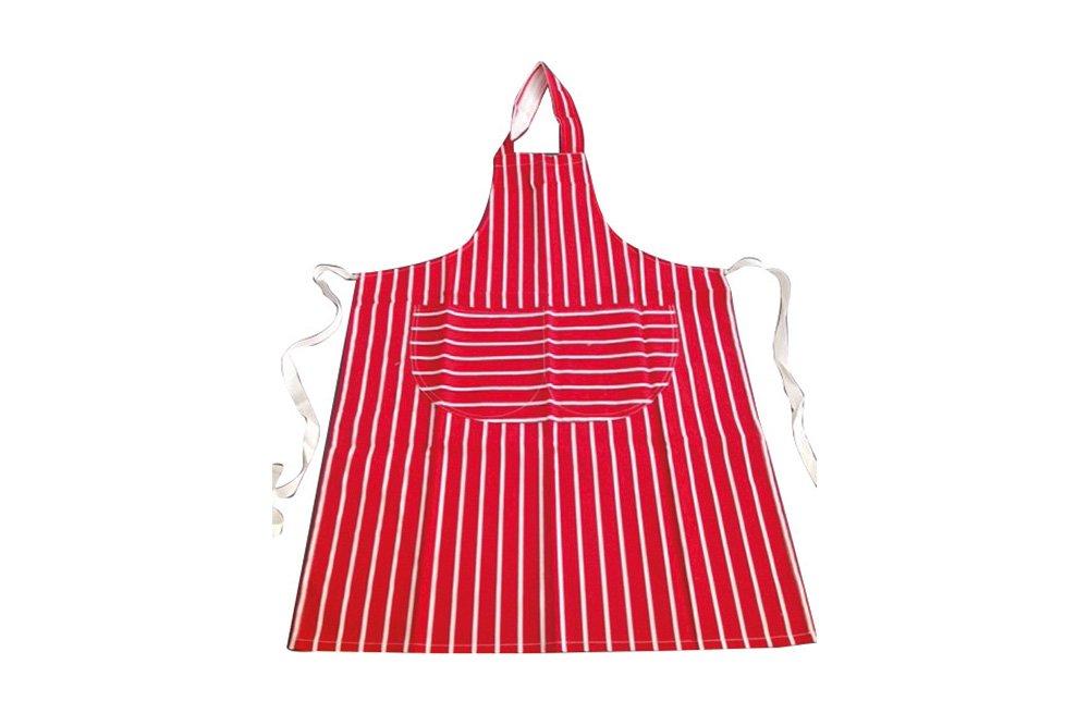Red and White Striped Bib Apron