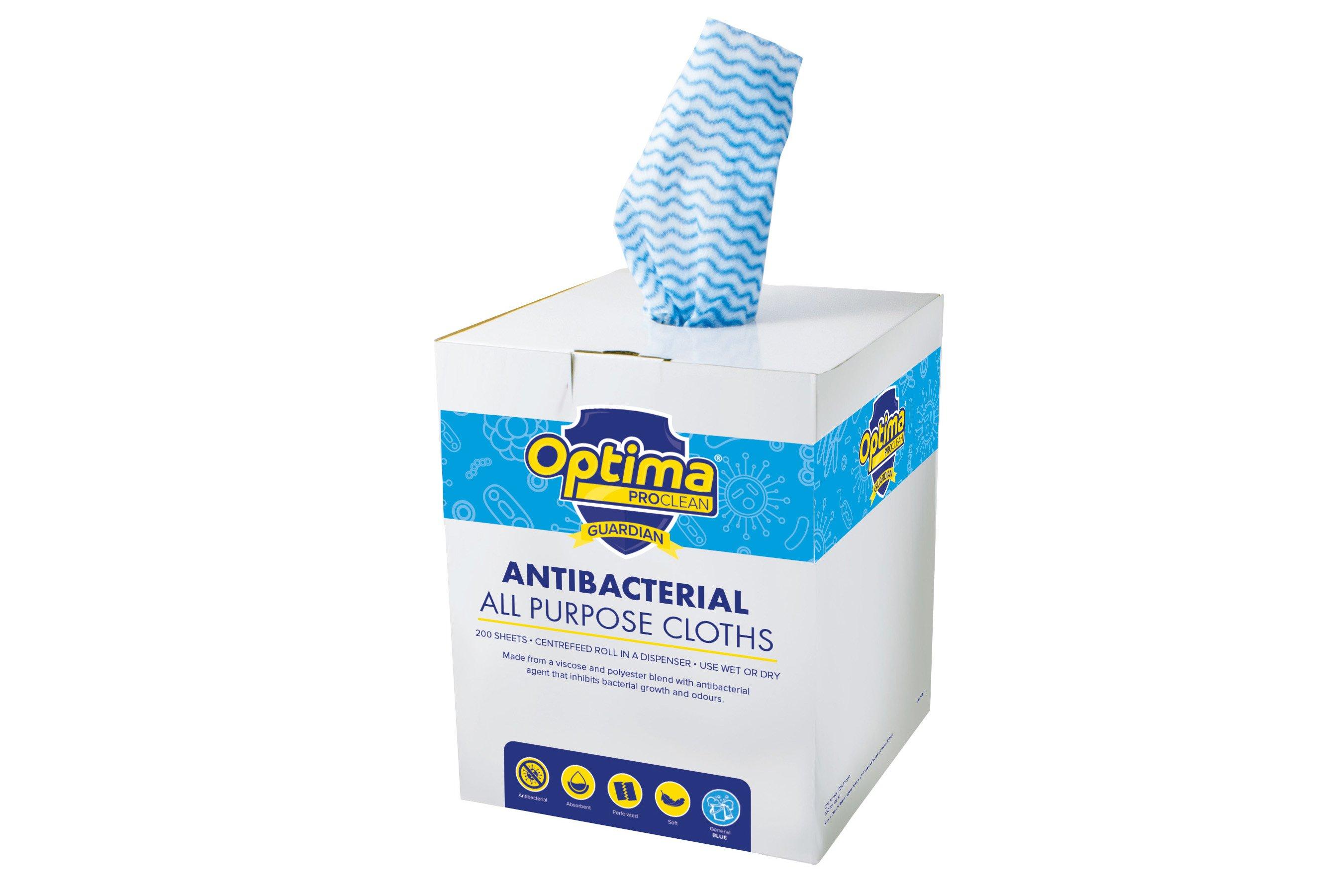 Blue All Purpose Cloths with Roll Box Dispenser