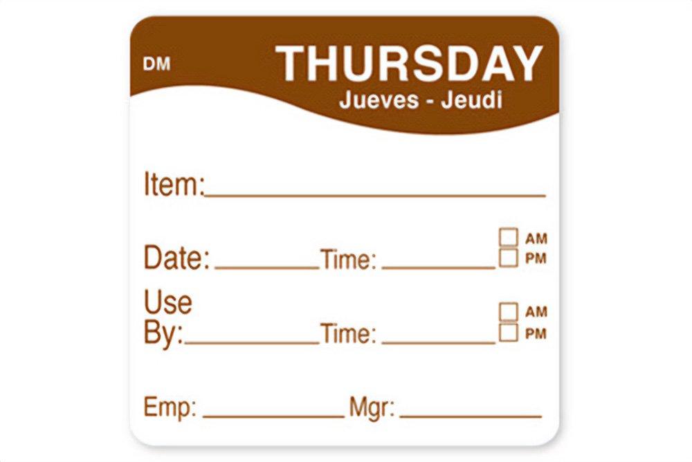 Thursday Dissolvable Label