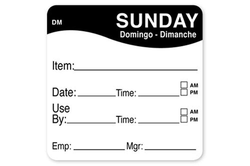 Sunday Dissolvable Label