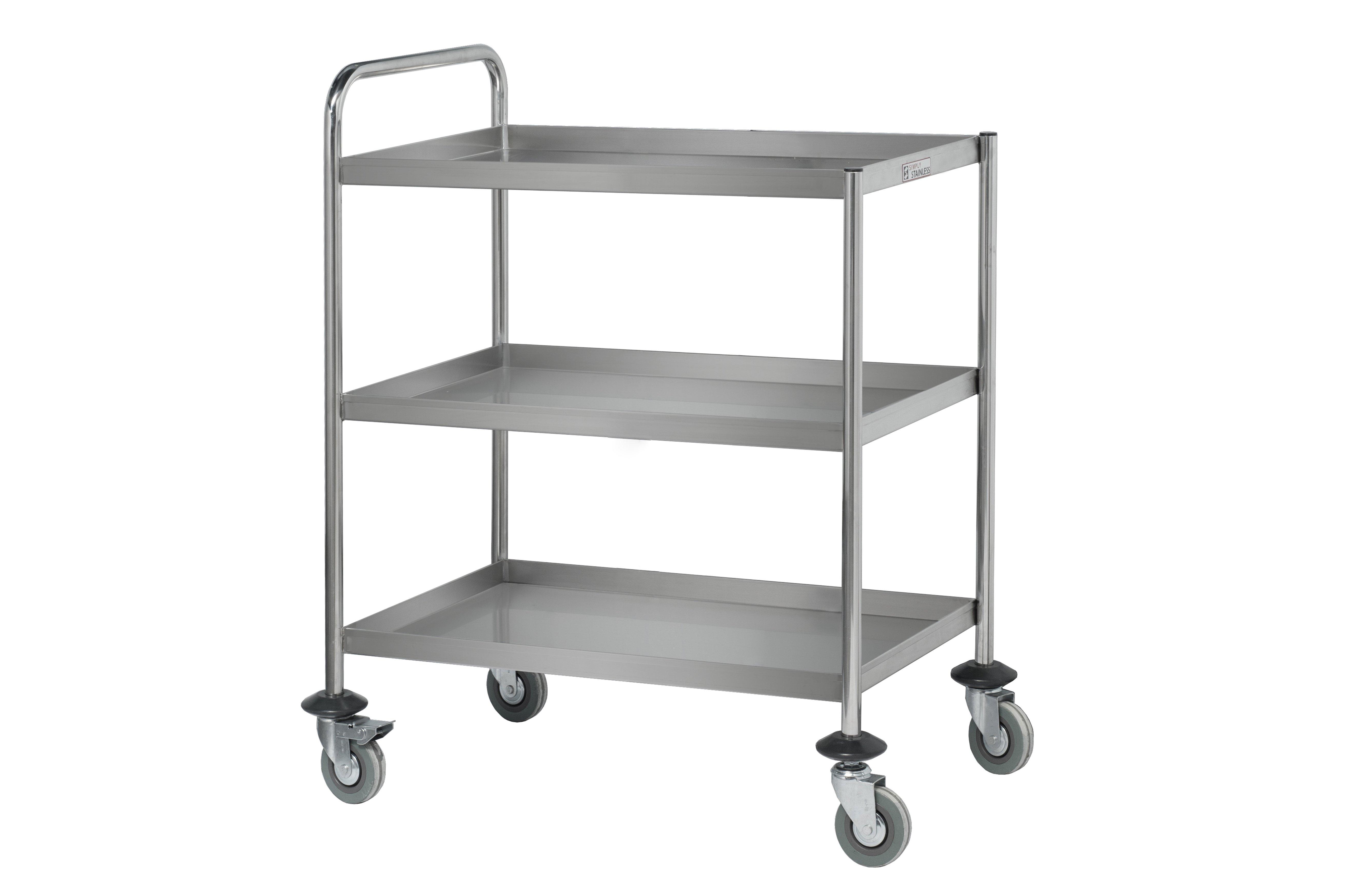 3 Tier Serving Trolley Stainless Steel