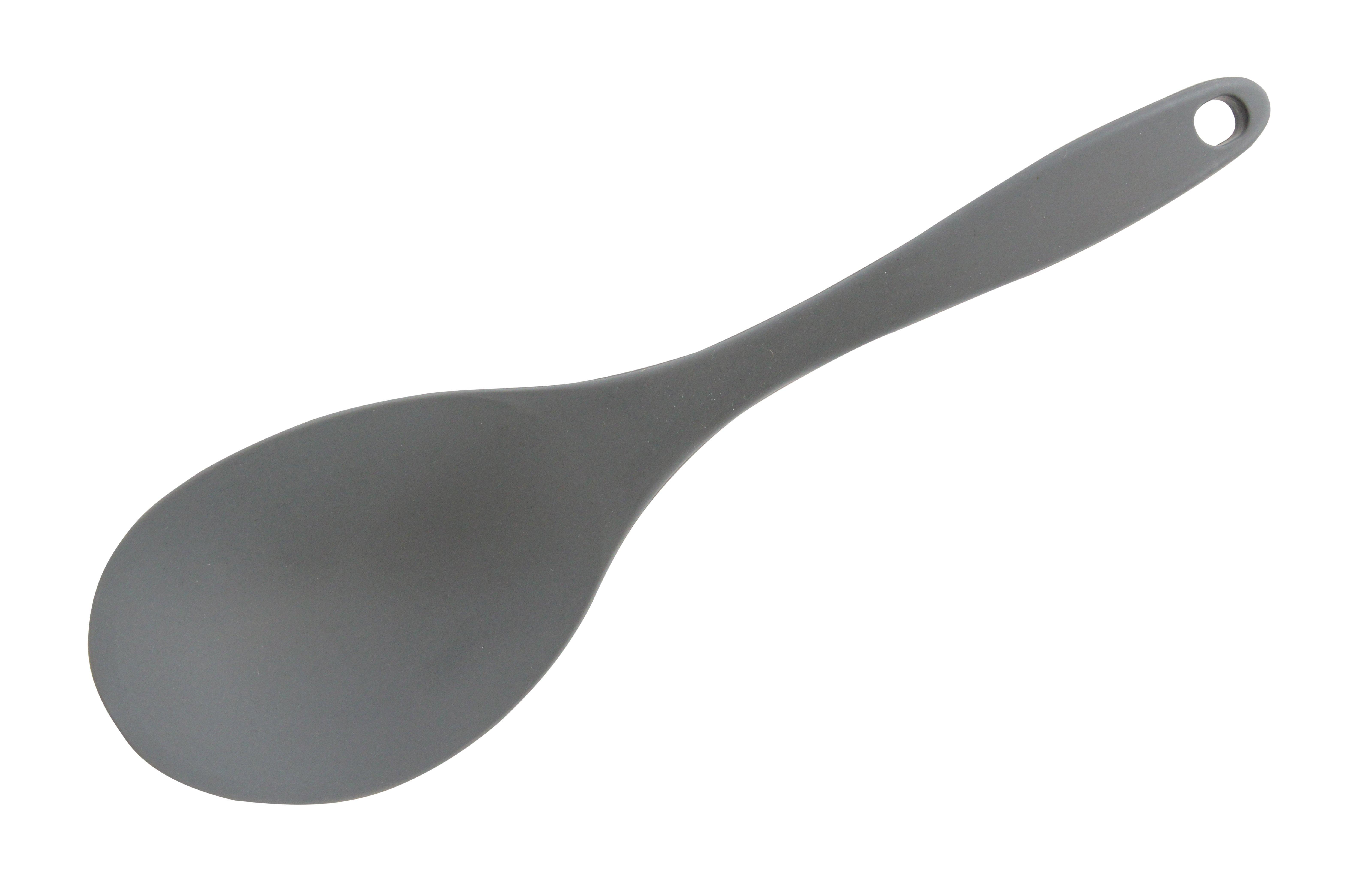 Grey Silicone Solid Serving Spoon