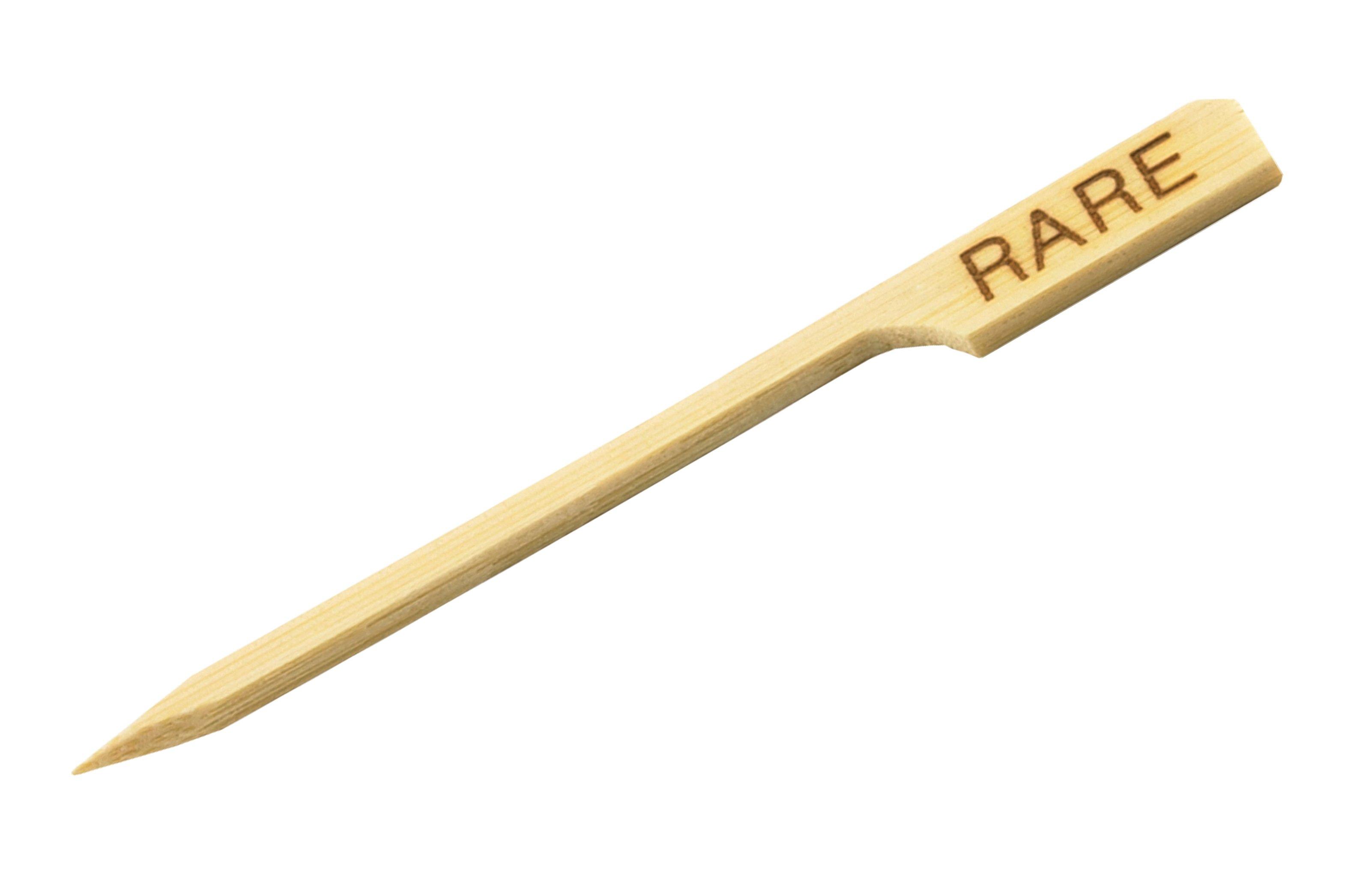 TableCraft Bamboo Meat Pick inscribed 'Rare'