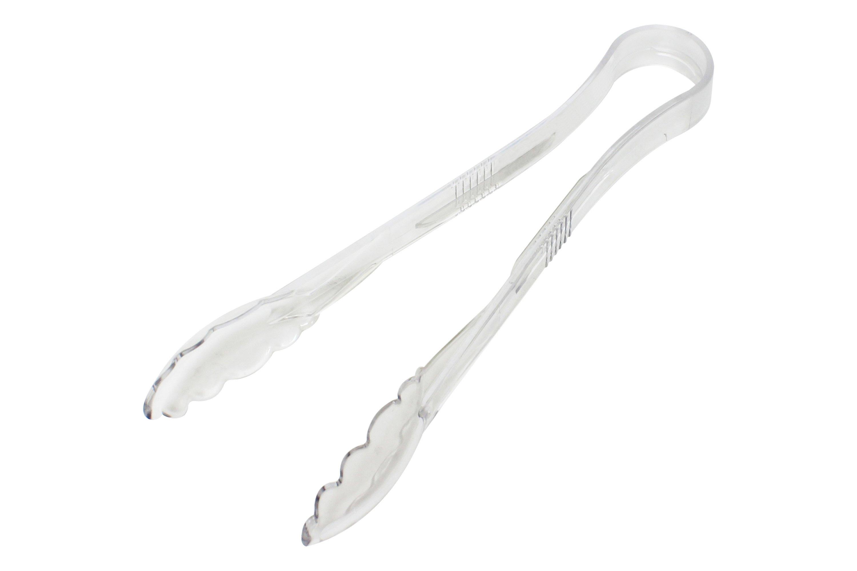 Polycarbonate Clear Scalloped Grip Serving Tongs 30cm