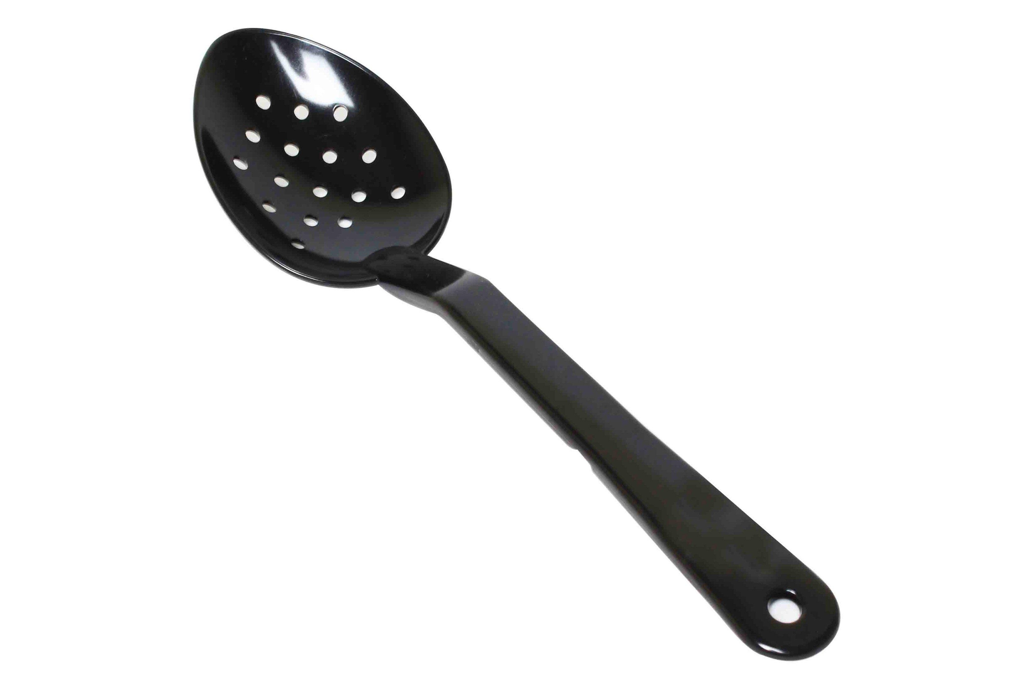 Polycarbonate Black High Heat Perforated Spoon 33cm