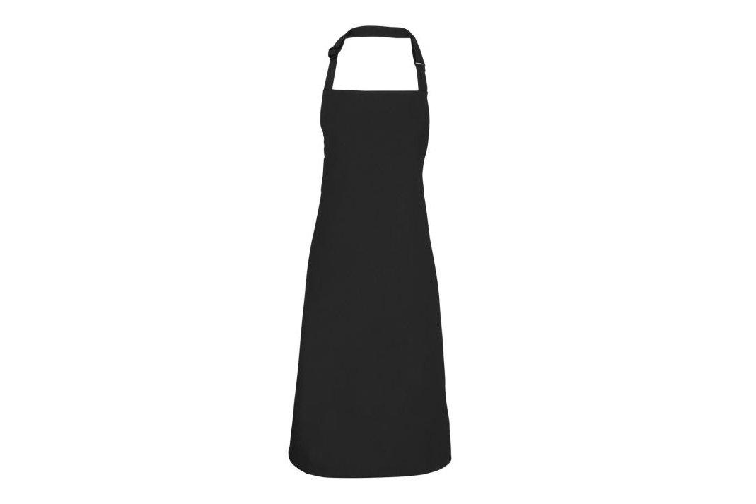 Black Bib Apron with Adjustable Neck Strap 72cm (28") wide x 86cm (33.5") long