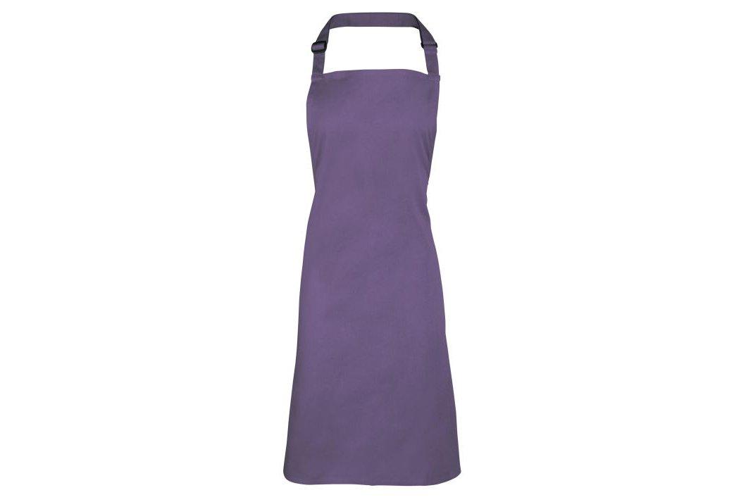 Purple Bib Apron with Adjustable Neck Strap 72cm (28") wide x 86cm (33.5") long