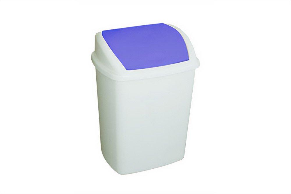 Swing Top Wht Bin Blue Lid 50L