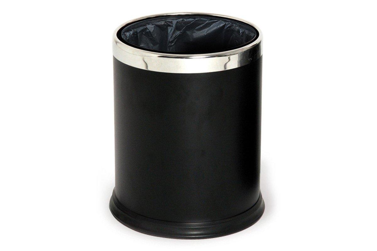 Black Round Waste Bin Double Wall