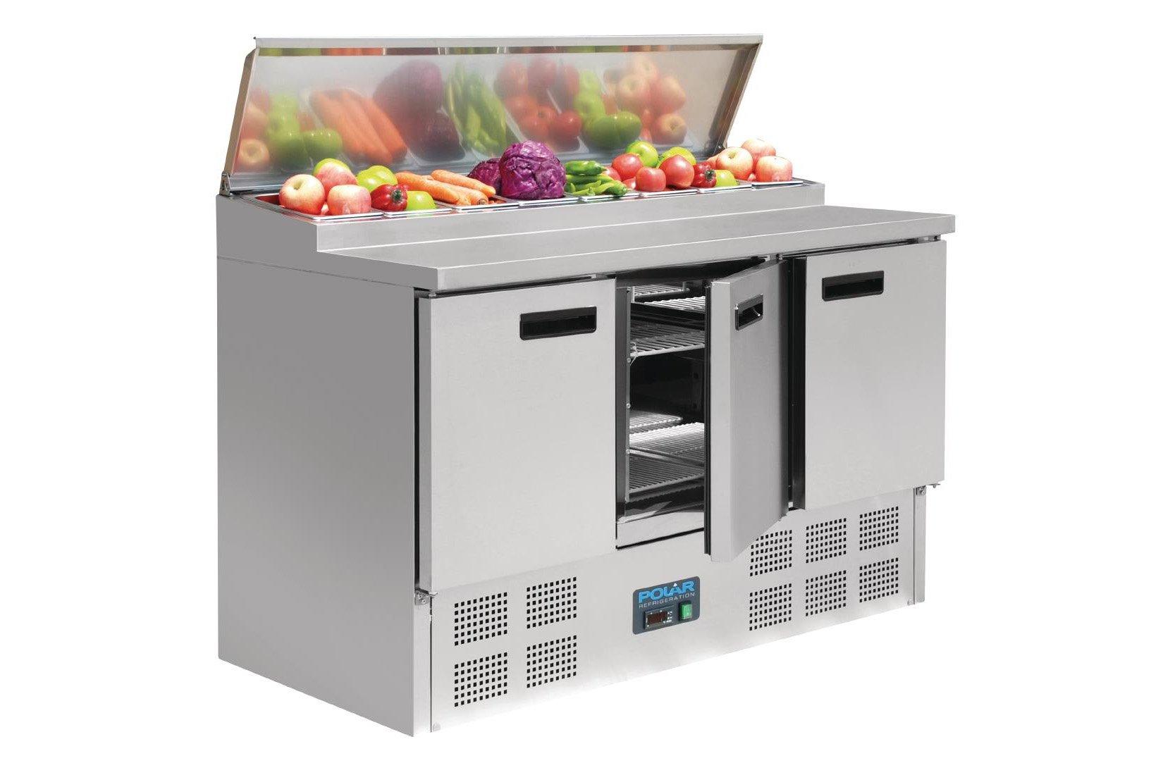 Polar G605 Stainless Steel 3 Door Prep Counter