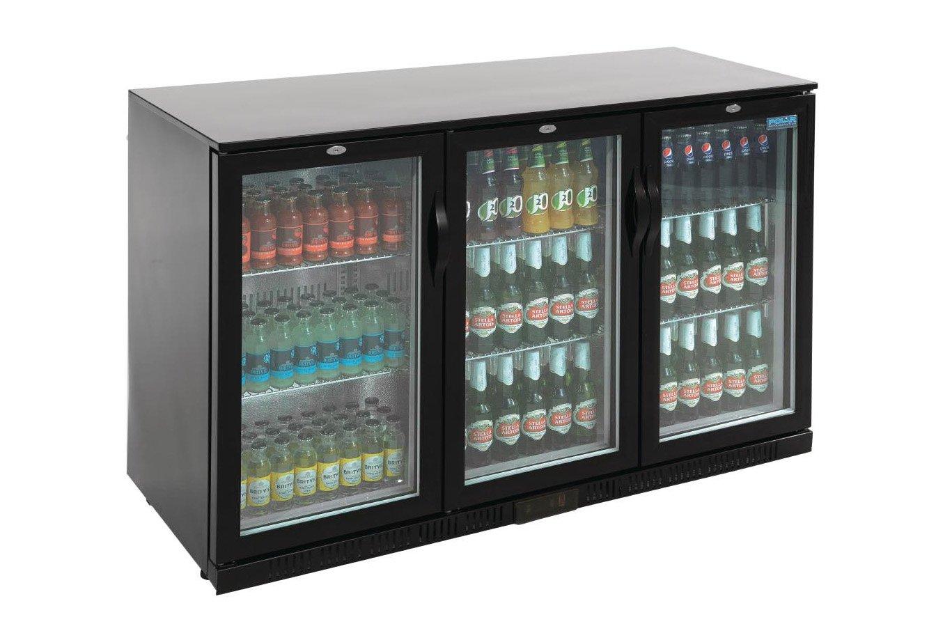 Polar GL004 Black Hinged Triple Door Bottle Cooler