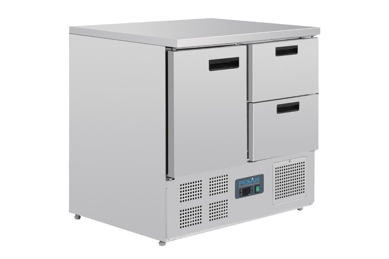 Polar U637 Stainless Steel 1 Door 2 Drawer Counter