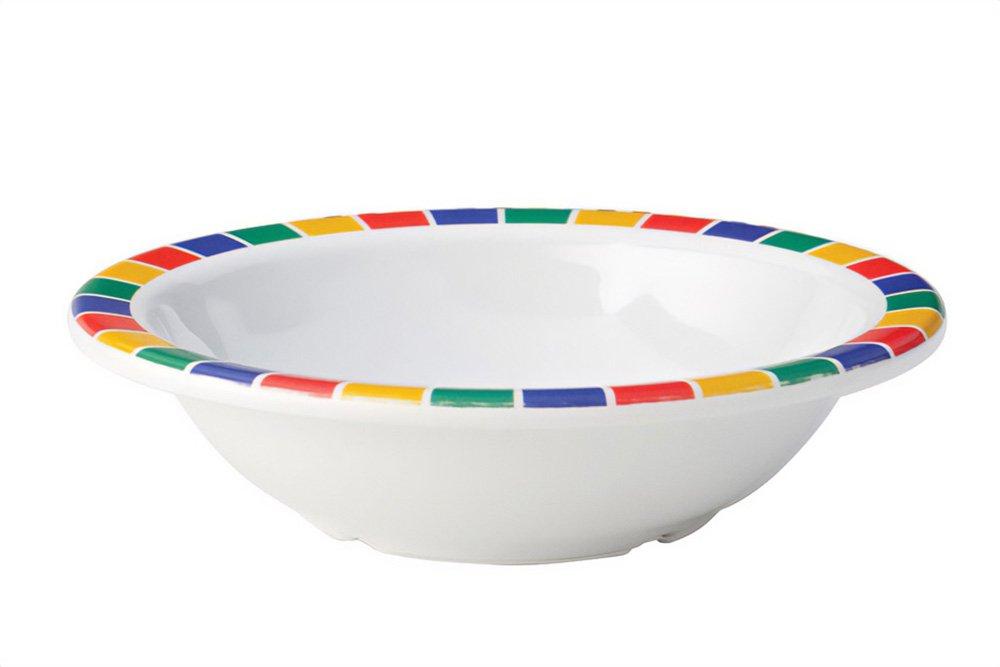 Kingline Caribbean Block Melamine Rimmed Fruit Bowl