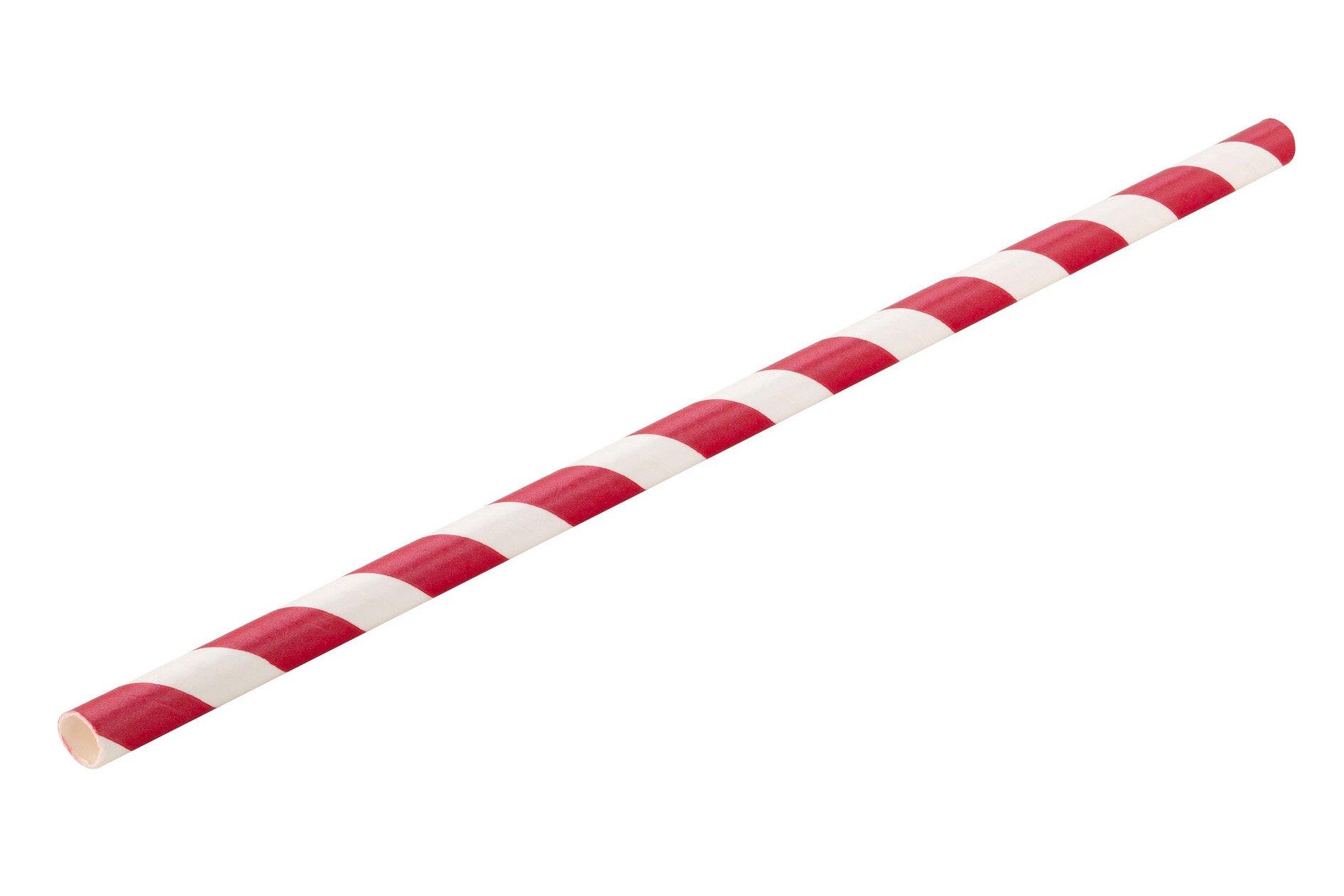 Red/White Paper Straws 20cm