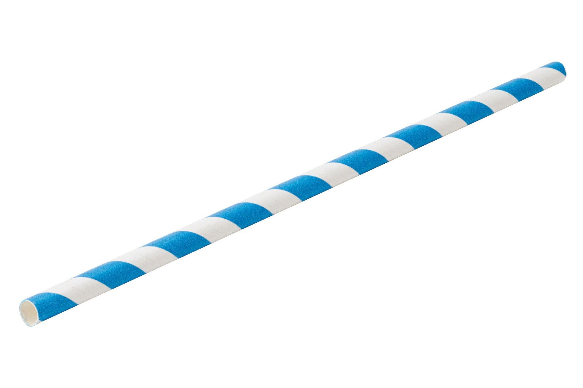 Blue/White Paper Straws 20cm
