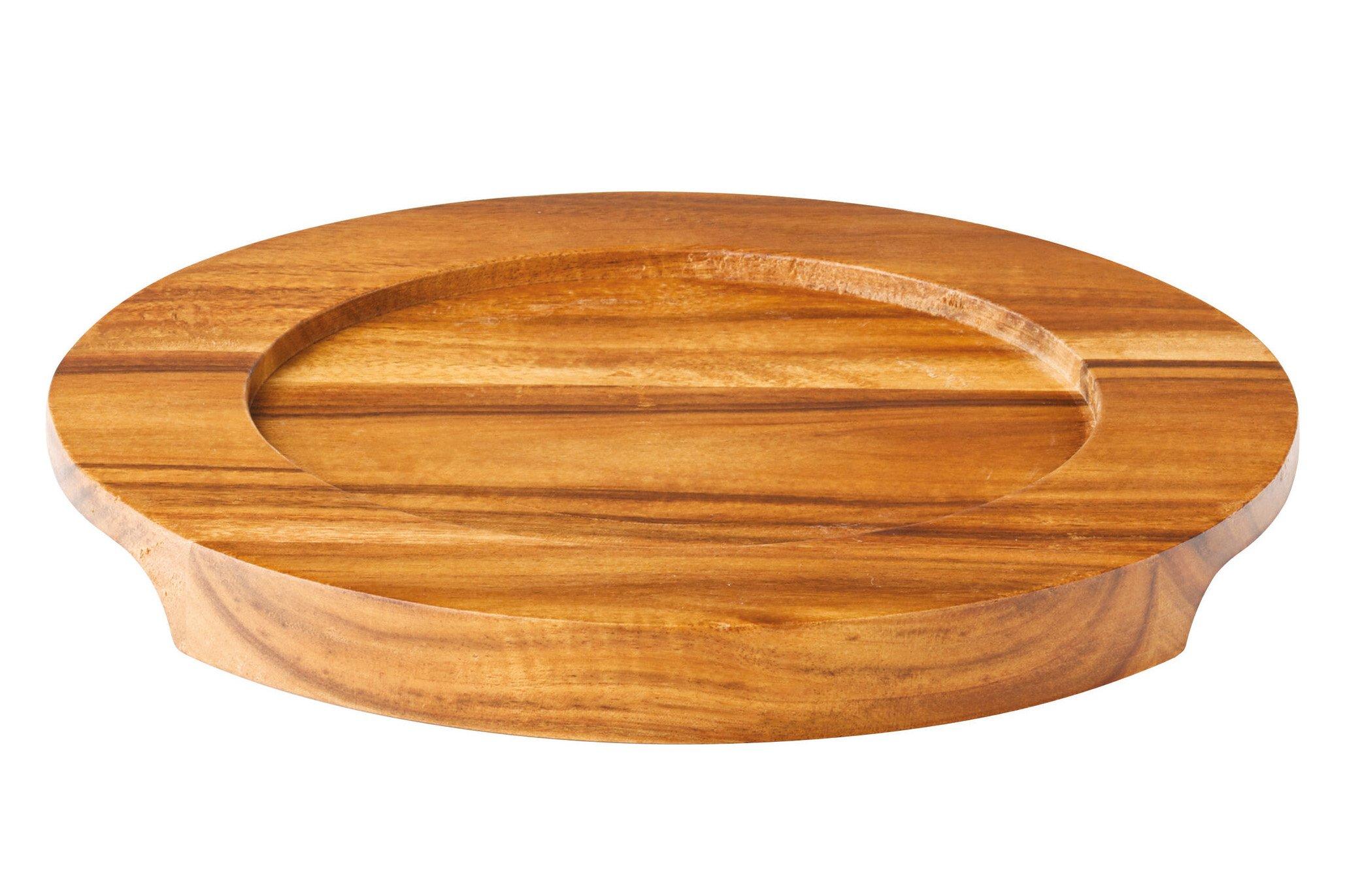 Round Wooden Base to suit 147909 Cast Iron Skillet