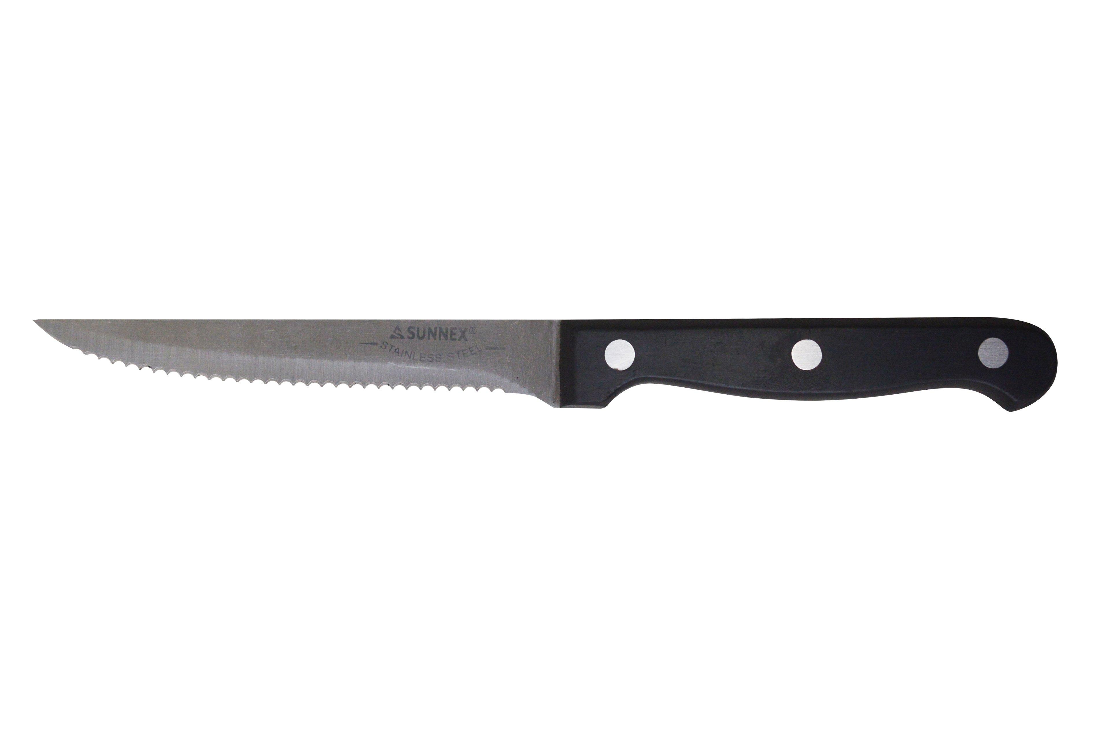 Riveted Black Polypropylene Handle Steak Knife Full Tang