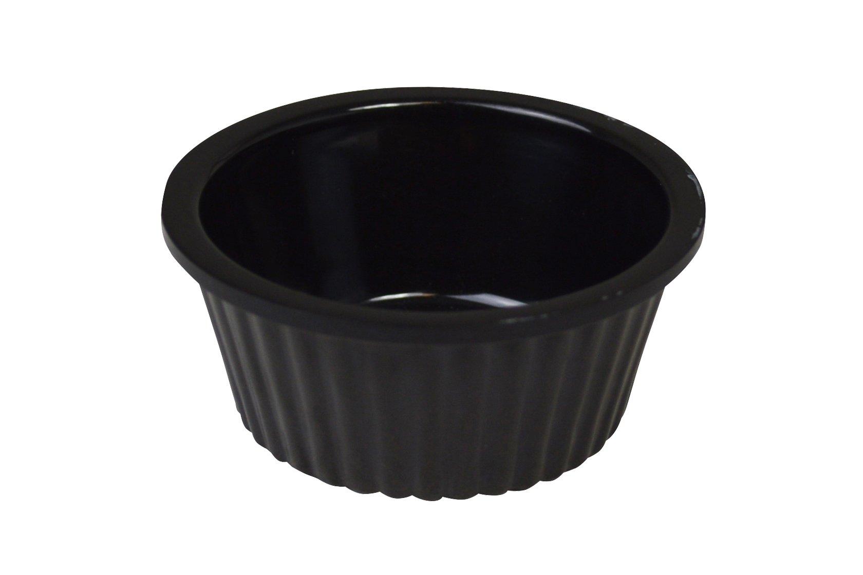 Fluted Black Melamine Ramekin 57ml